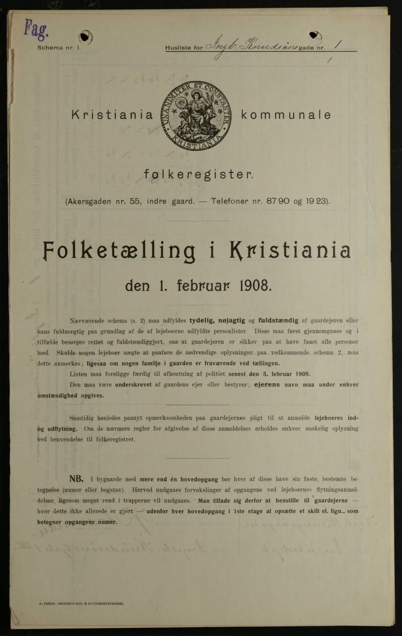 OBA, Kommunal folketelling 1.2.1908 for Kristiania kjøpstad, 1908, s. 39338
