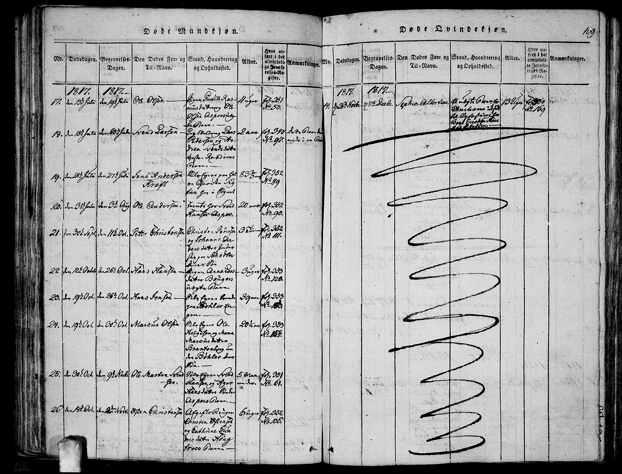 Kråkstad prestekontor Kirkebøker, SAO/A-10125a/F/Fa/L0003: Ministerialbok nr. I 3, 1813-1824, s. 109