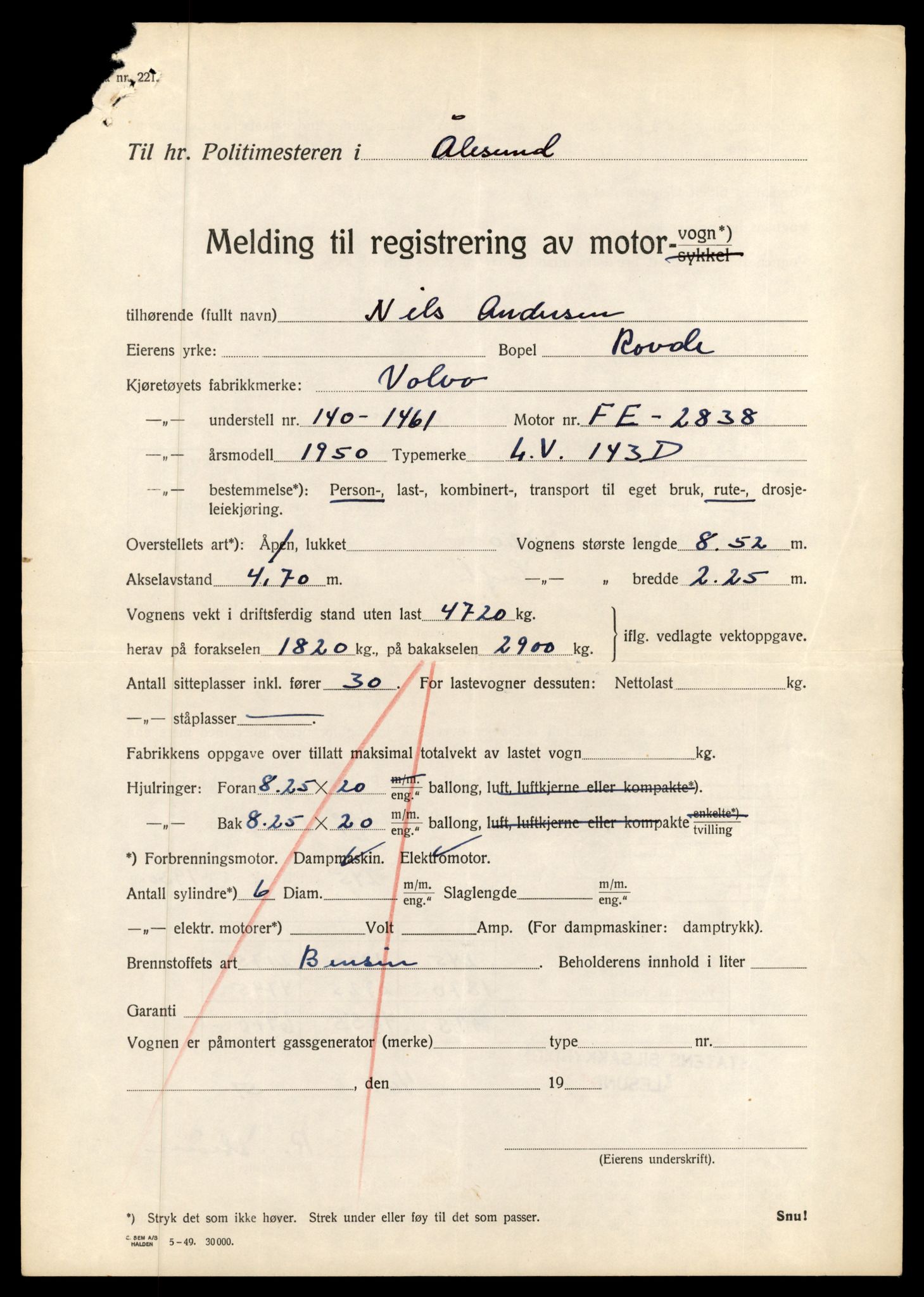 Møre og Romsdal vegkontor - Ålesund trafikkstasjon, AV/SAT-A-4099/F/Fe/L0010: Registreringskort for kjøretøy T 1050 - T 1169, 1927-1998, s. 2479