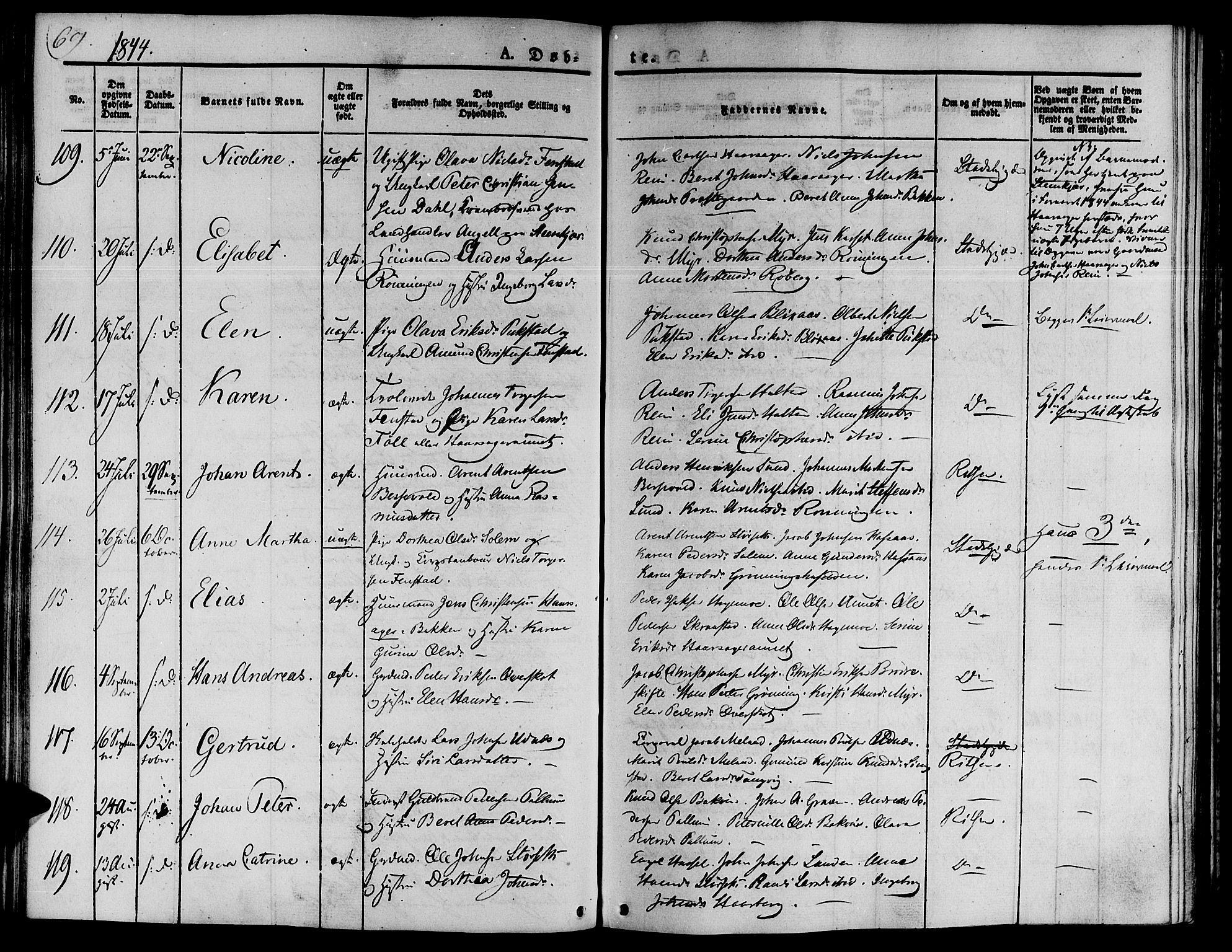 Ministerialprotokoller, klokkerbøker og fødselsregistre - Sør-Trøndelag, SAT/A-1456/646/L0610: Ministerialbok nr. 646A08, 1837-1847, s. 69