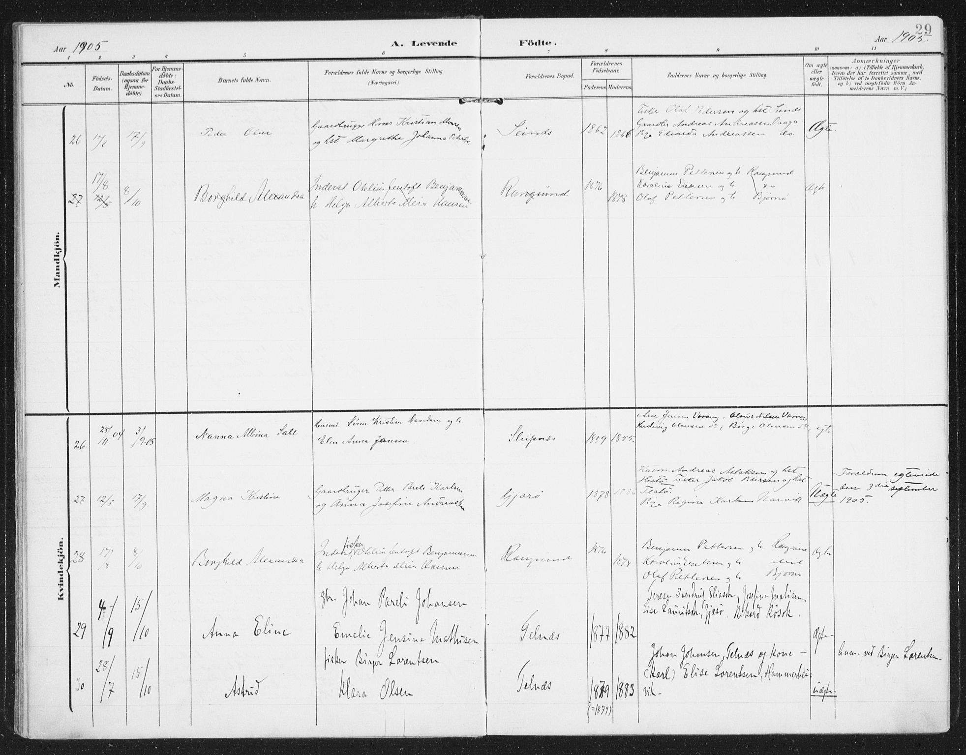 Ministerialprotokoller, klokkerbøker og fødselsregistre - Nordland, AV/SAT-A-1459/841/L0612: Ministerialbok nr. 841A15, 1902-1910, s. 29