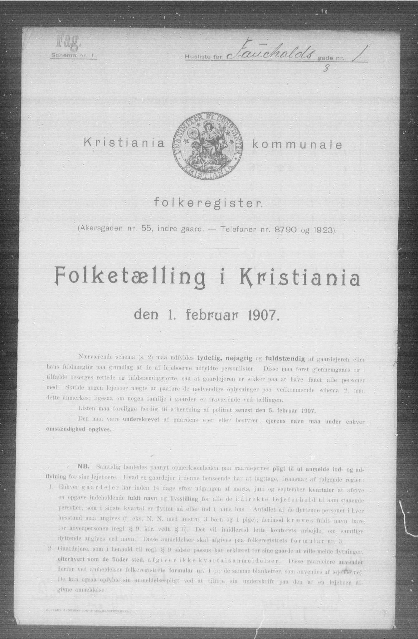 OBA, Kommunal folketelling 1.2.1907 for Kristiania kjøpstad, 1907, s. 11971