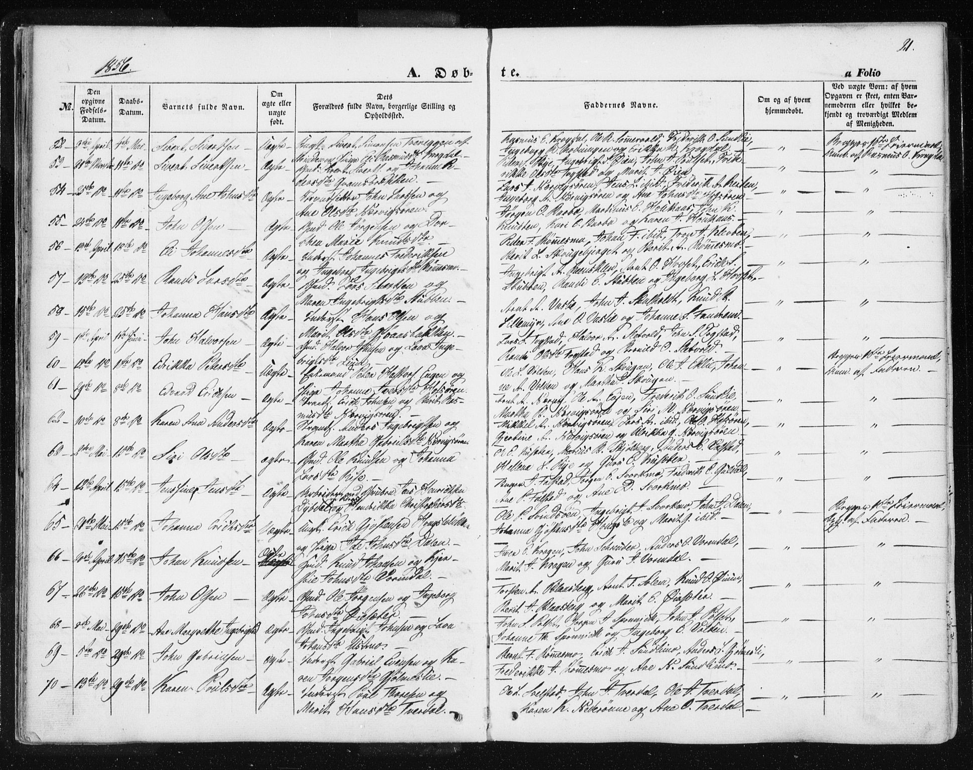 Ministerialprotokoller, klokkerbøker og fødselsregistre - Sør-Trøndelag, AV/SAT-A-1456/668/L0806: Ministerialbok nr. 668A06, 1854-1869, s. 21
