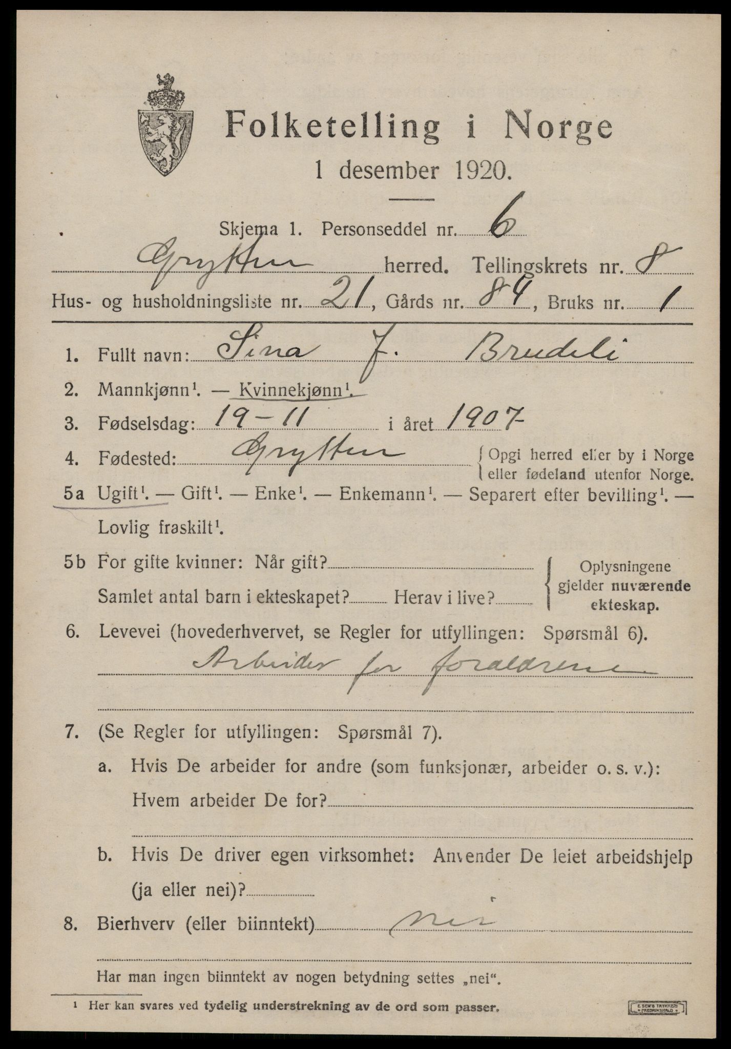 SAT, Folketelling 1920 for 1539 Grytten herred, 1920, s. 6180