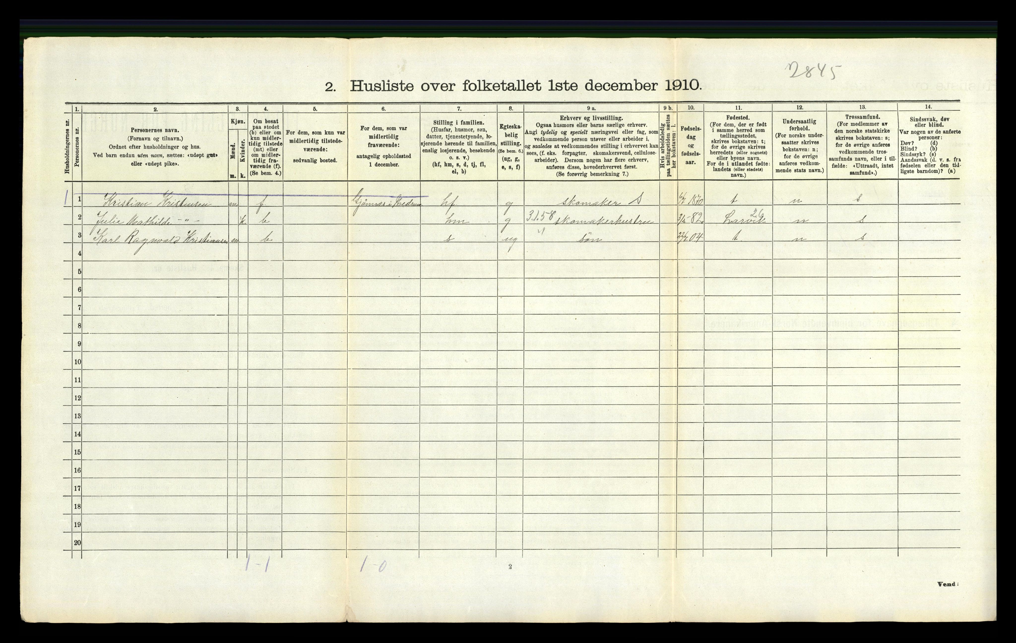 RA, Folketelling 1910 for 0727 Hedrum herred, 1910, s. 1031