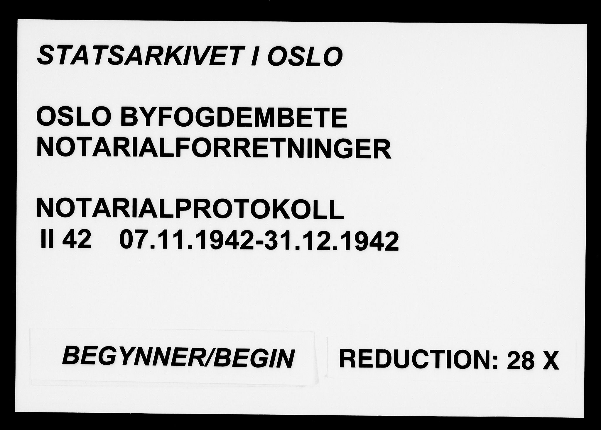 Oslo byfogd avd. I, SAO/A-10220/L/Lb/Lbb/L0042: Notarialprotokoll, rekke II: Vigsler, 1942