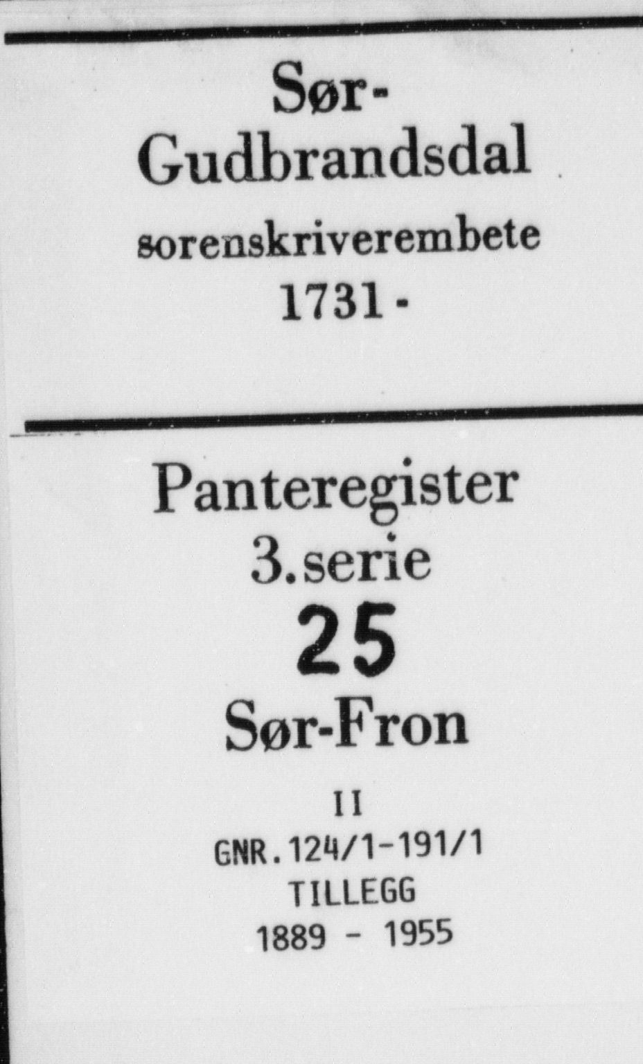 Sør-Gudbrandsdal tingrett, SAH/TING-004/H/Ha/Haj/L0025: Panteregister nr. 3.25, 1889-1955