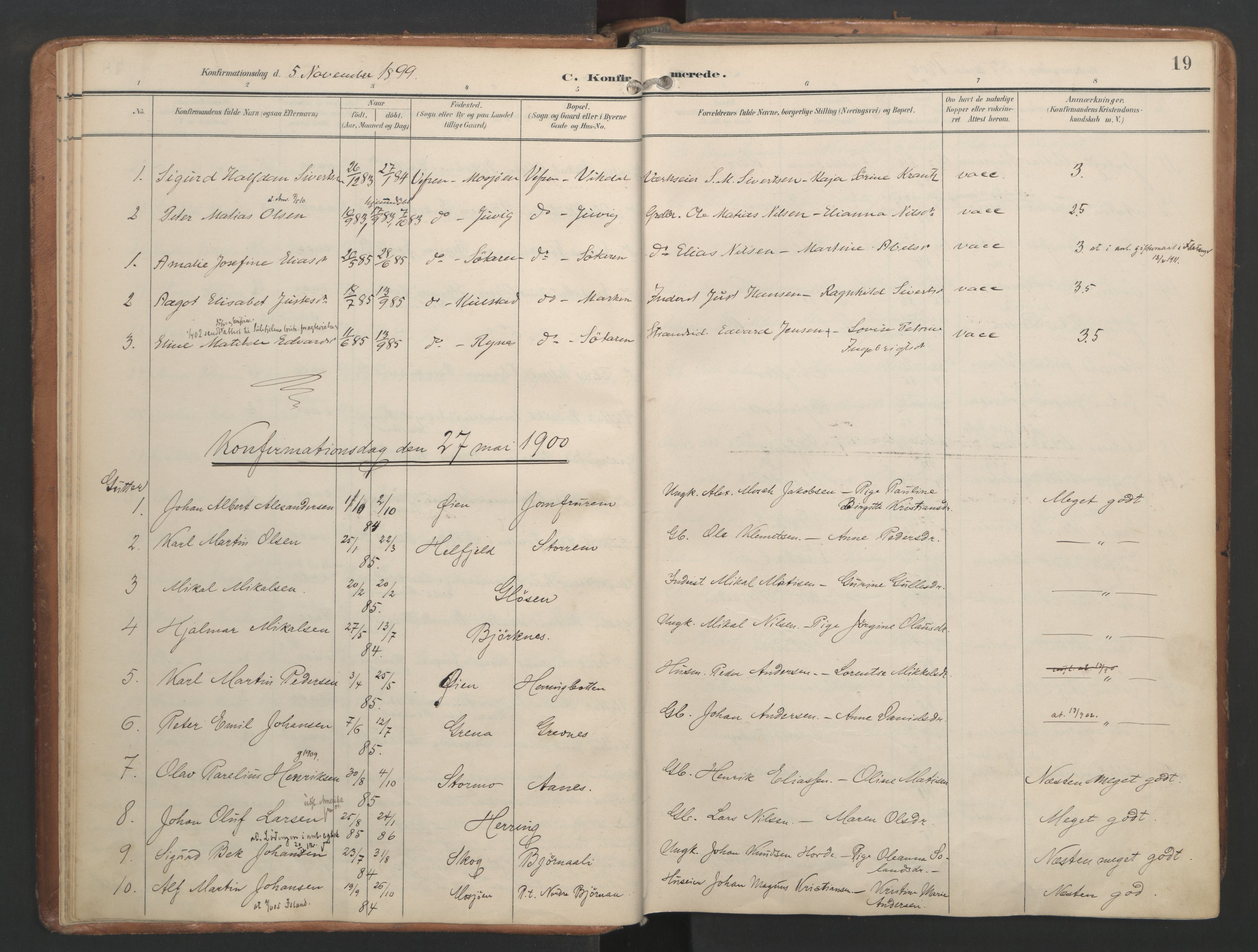 Ministerialprotokoller, klokkerbøker og fødselsregistre - Nordland, AV/SAT-A-1459/820/L0298: Ministerialbok nr. 820A19, 1897-1915, s. 19