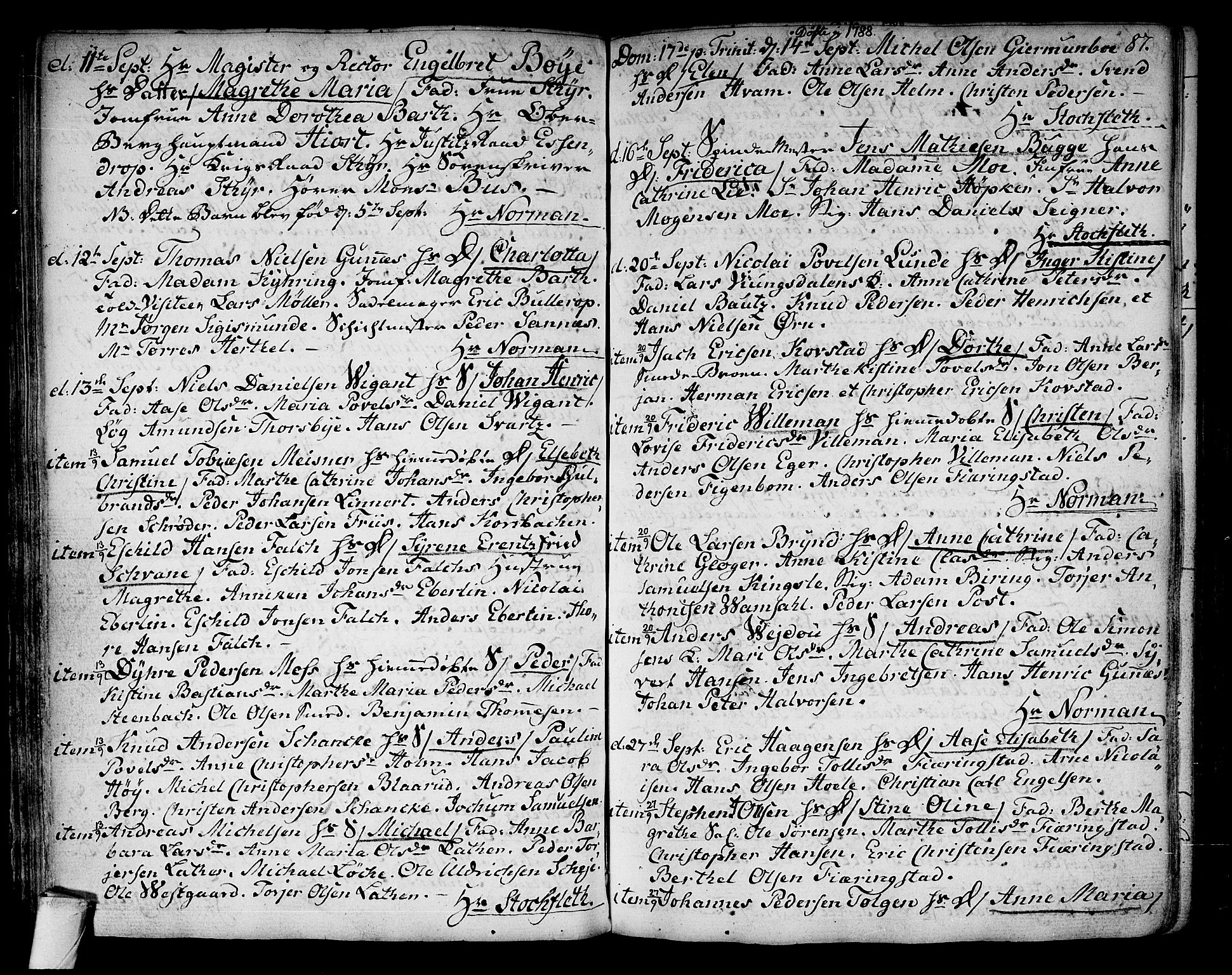 Kongsberg kirkebøker, SAKO/A-22/F/Fa/L0006: Ministerialbok nr. I 6, 1783-1797, s. 87
