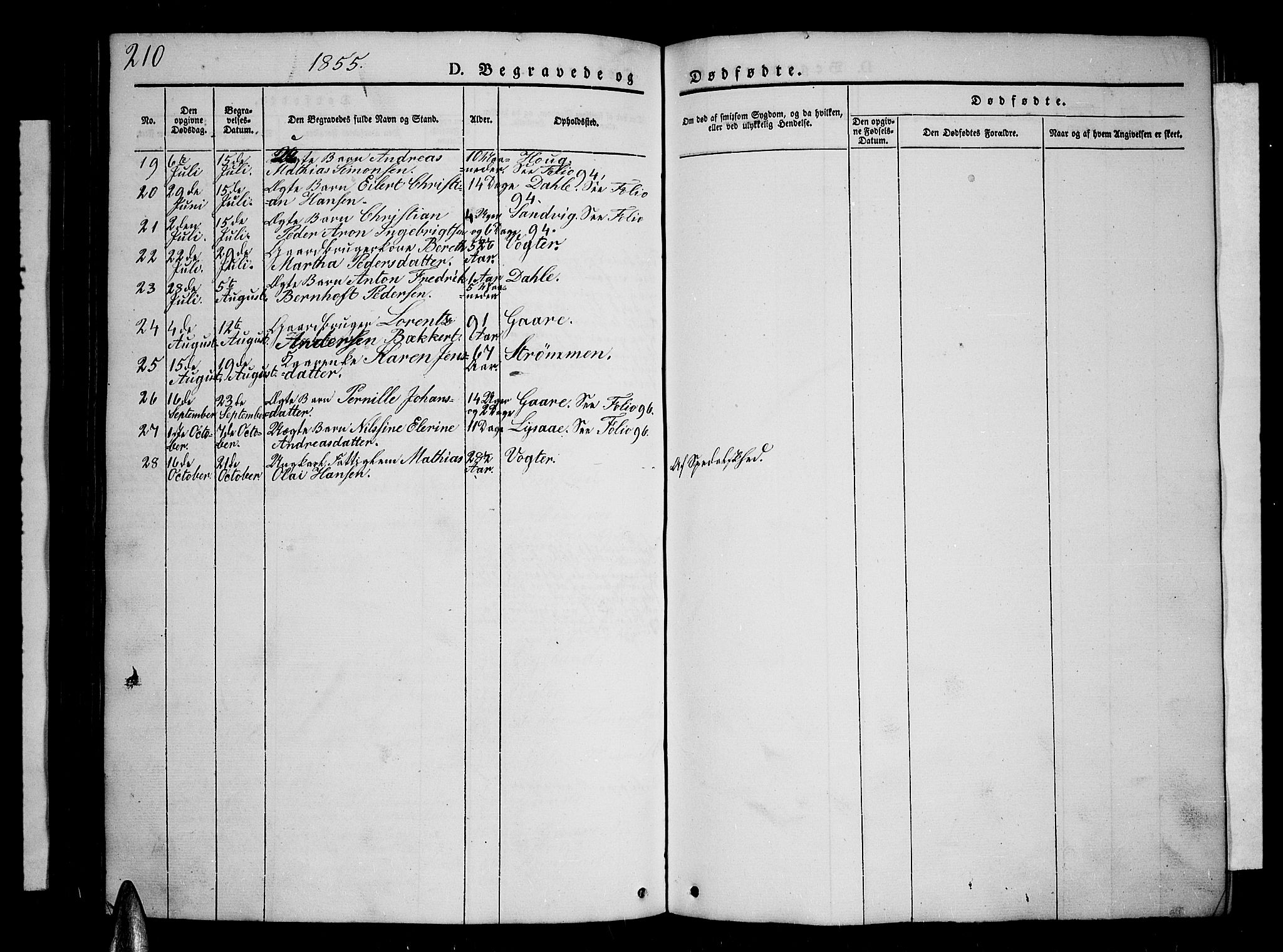 Kvæfjord sokneprestkontor, AV/SATØ-S-1323/G/Ga/Gab/L0002klokker: Klokkerbok nr. 2, 1841-1855, s. 210