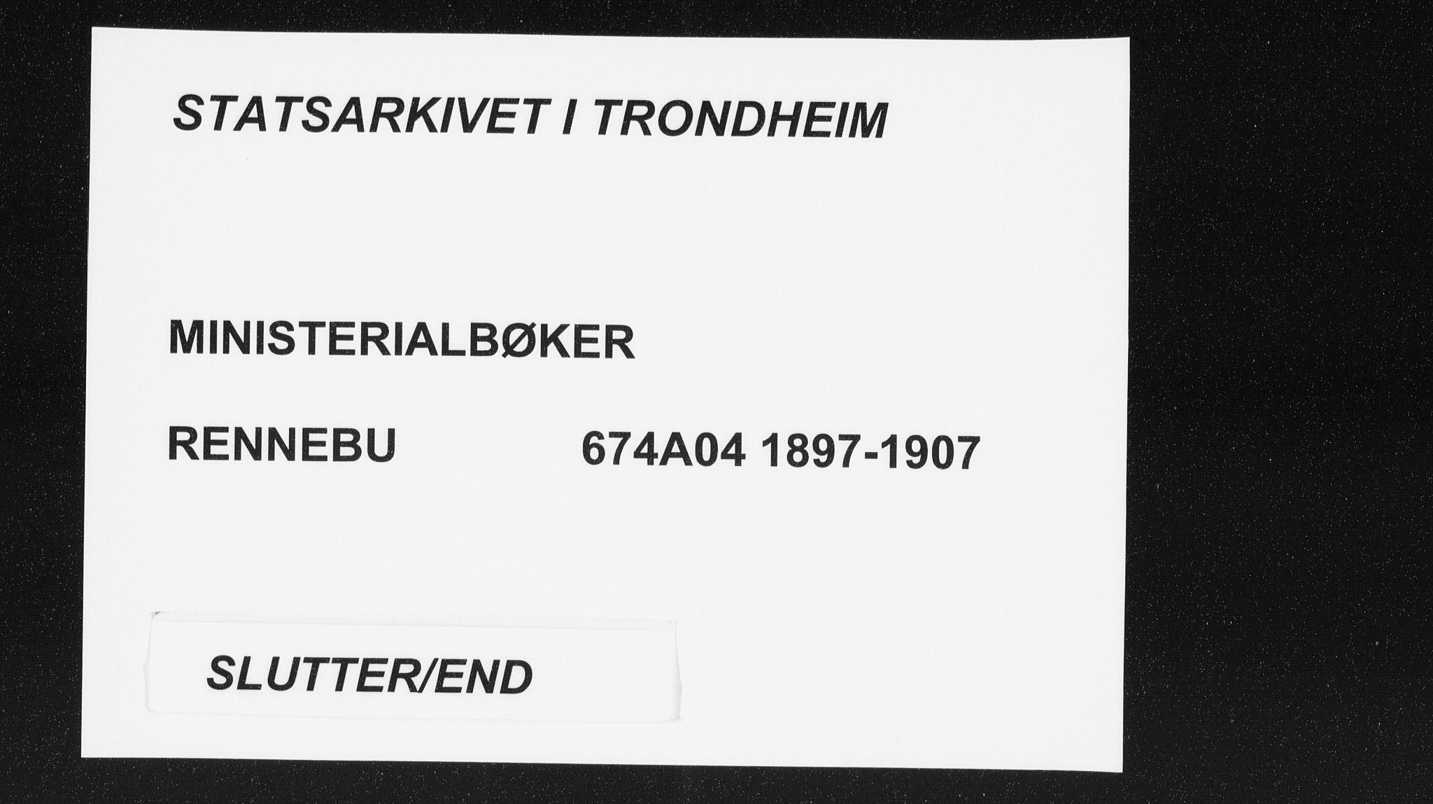 Ministerialprotokoller, klokkerbøker og fødselsregistre - Sør-Trøndelag, AV/SAT-A-1456/674/L0872: Ministerialbok nr. 674A04, 1897-1907