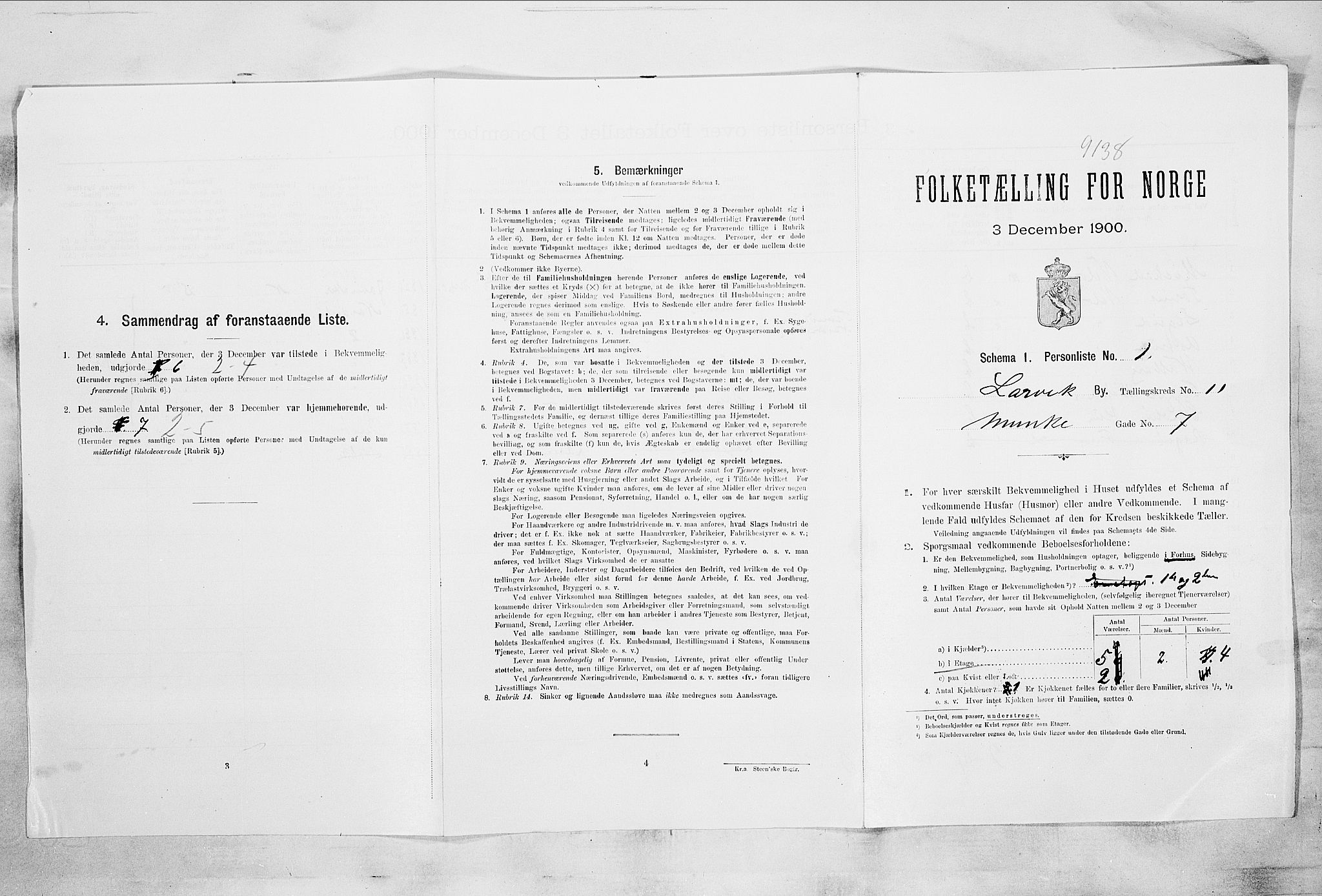 RA, Folketelling 1900 for 0707 Larvik kjøpstad, 1900, s. 1094