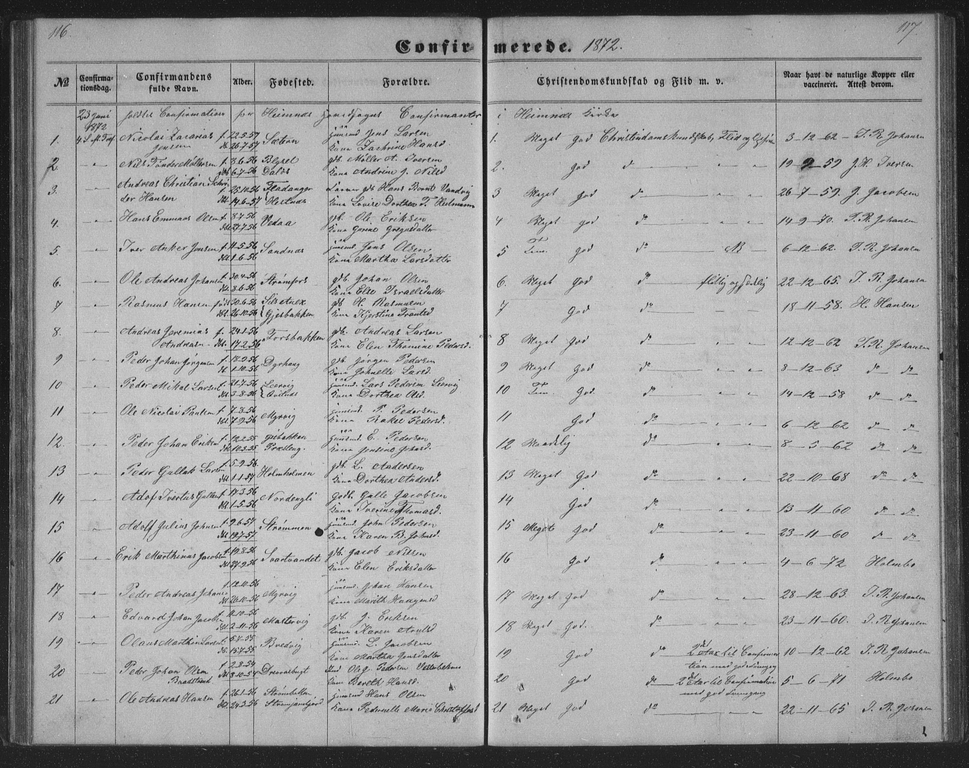 Ministerialprotokoller, klokkerbøker og fødselsregistre - Nordland, AV/SAT-A-1459/825/L0366: Klokkerbok nr. 825C03, 1858-1884, s. 116-117