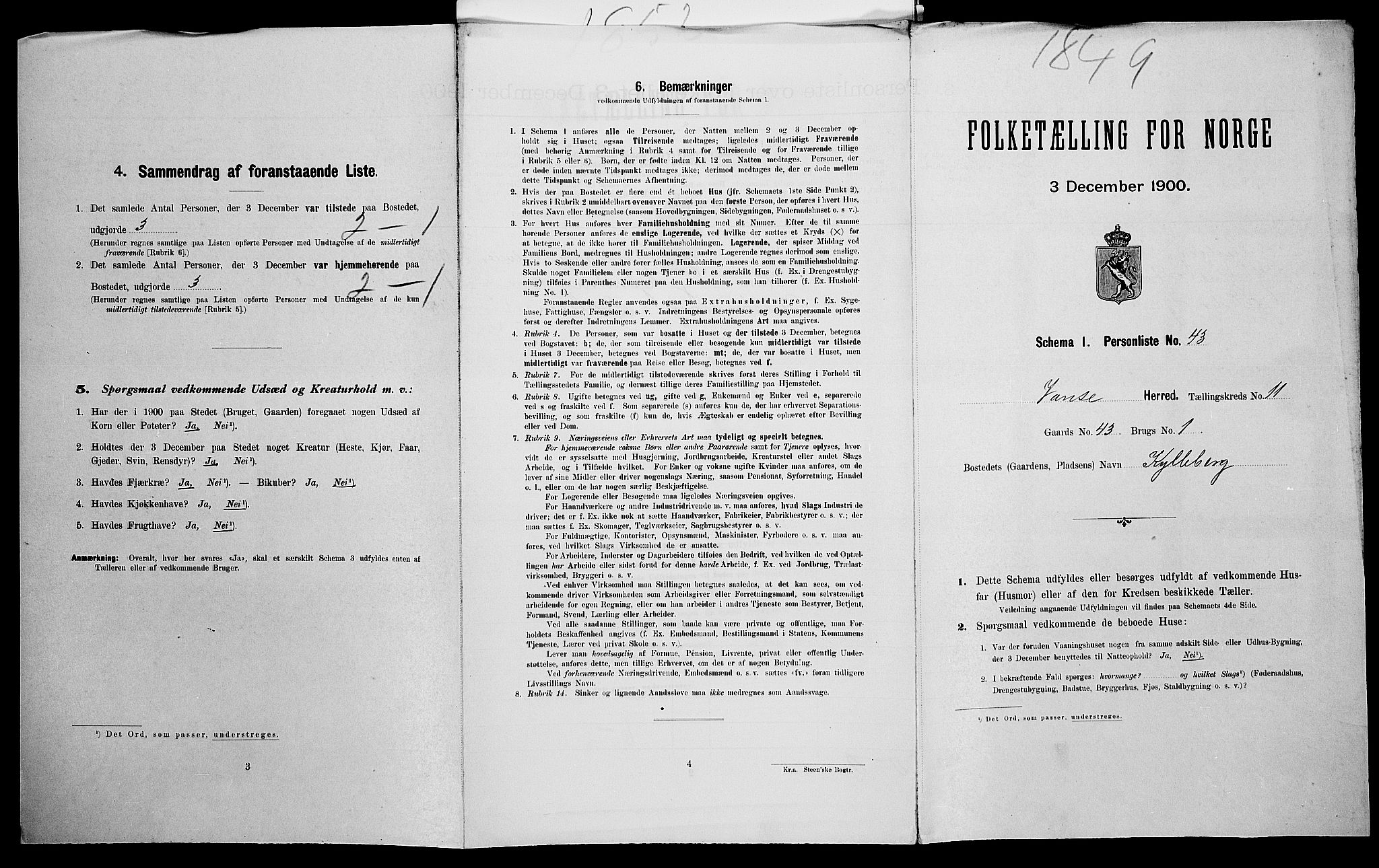 SAK, Folketelling 1900 for 1041 Vanse herred, 1900, s. 2074