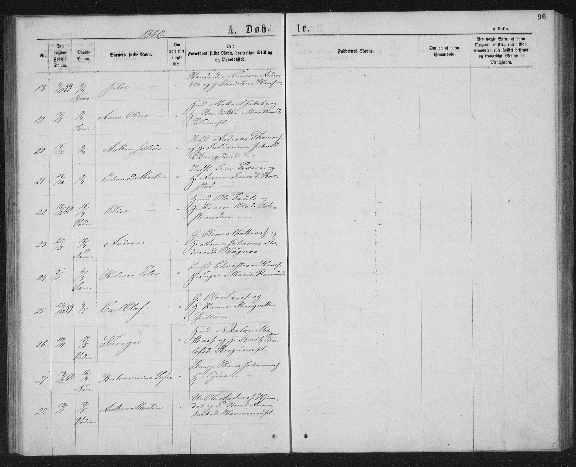 Ministerialprotokoller, klokkerbøker og fødselsregistre - Nord-Trøndelag, SAT/A-1458/768/L0566: Ministerialbok nr. 768A01, 1836-1865, s. 96