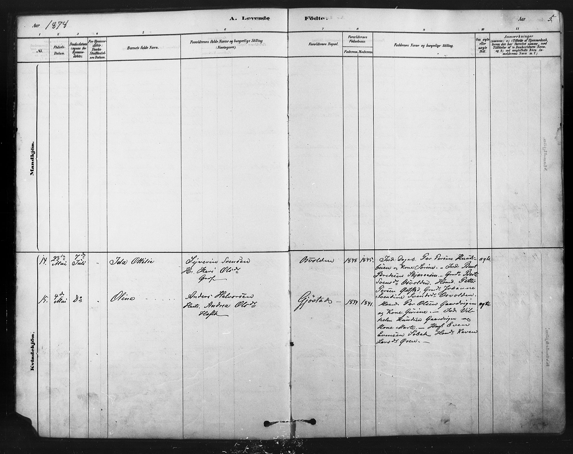 Åmot prestekontor, Hedmark, AV/SAH-PREST-056/H/Ha/Haa/L0012: Ministerialbok nr. 12, 1878-1901, s. 5