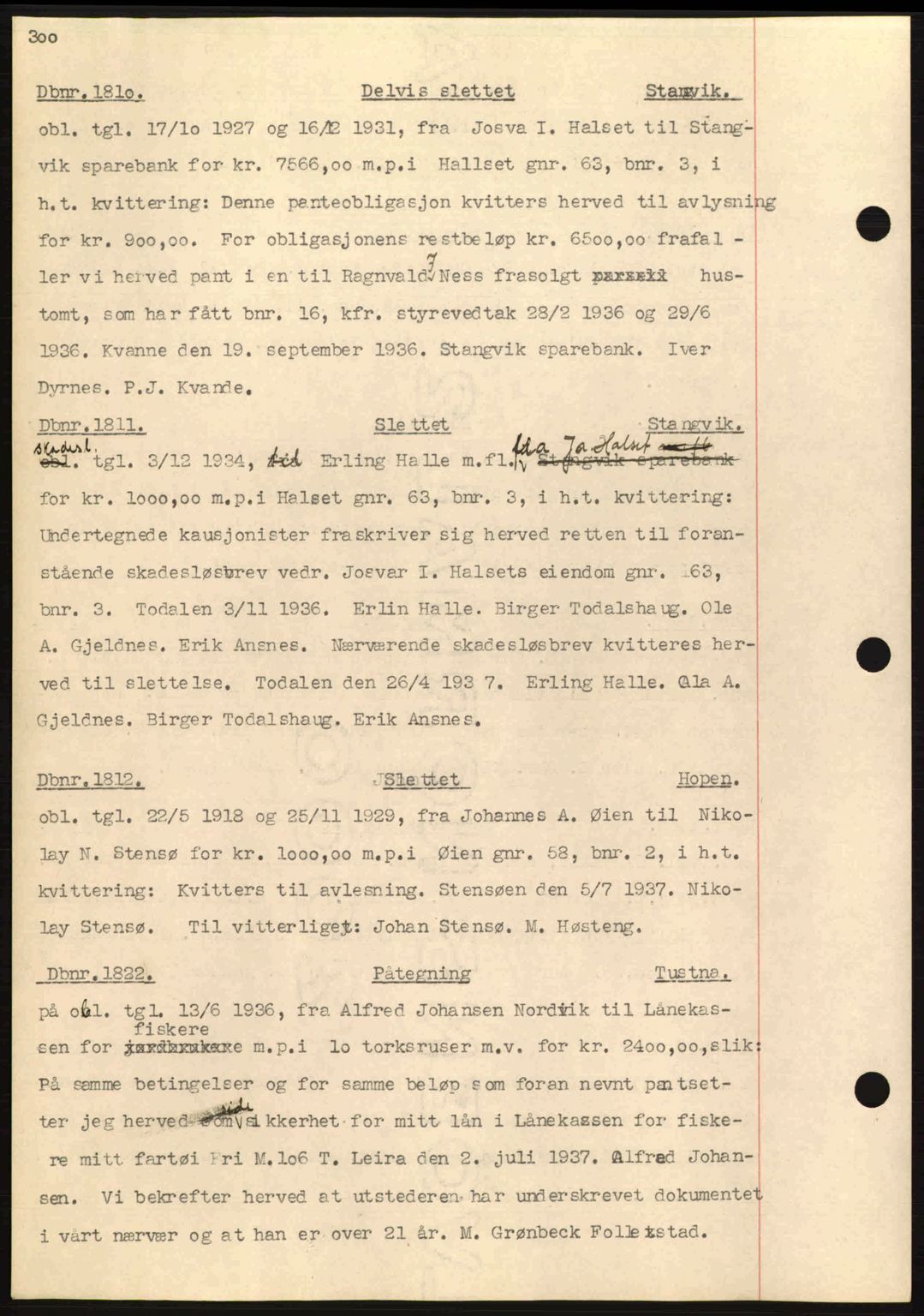Nordmøre sorenskriveri, SAT/A-4132/1/2/2Ca: Pantebok nr. C80, 1936-1939, Dagboknr: 1810/1937