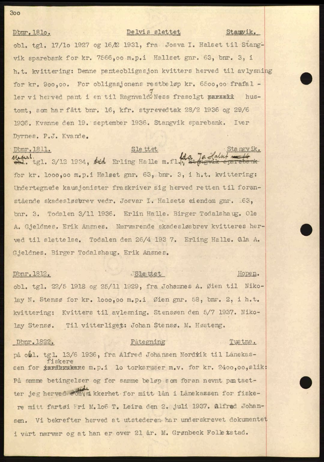 Nordmøre sorenskriveri, AV/SAT-A-4132/1/2/2Ca: Pantebok nr. C80, 1936-1939, Dagboknr: 1810/1937