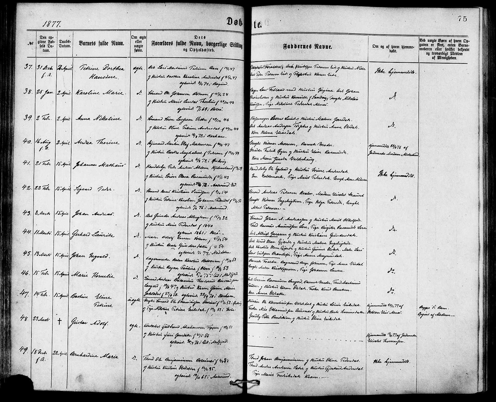 Ministerialprotokoller, klokkerbøker og fødselsregistre - Møre og Romsdal, SAT/A-1454/529/L0453: Ministerialbok nr. 529A03, 1872-1877, s. 75