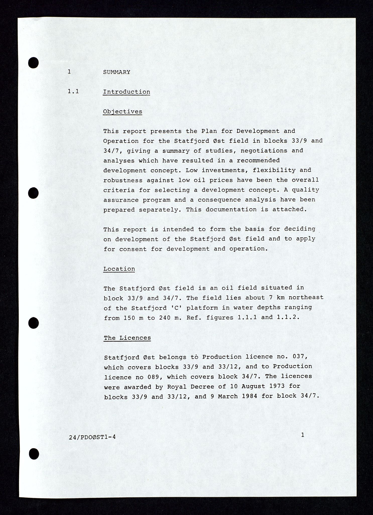Pa 1339 - Statoil ASA, SAST/A-101656/0001/E/Ed/Eda/L0153: Administrasjon: Felt- og lisensadministrasjon. , 1989-1994, s. 7