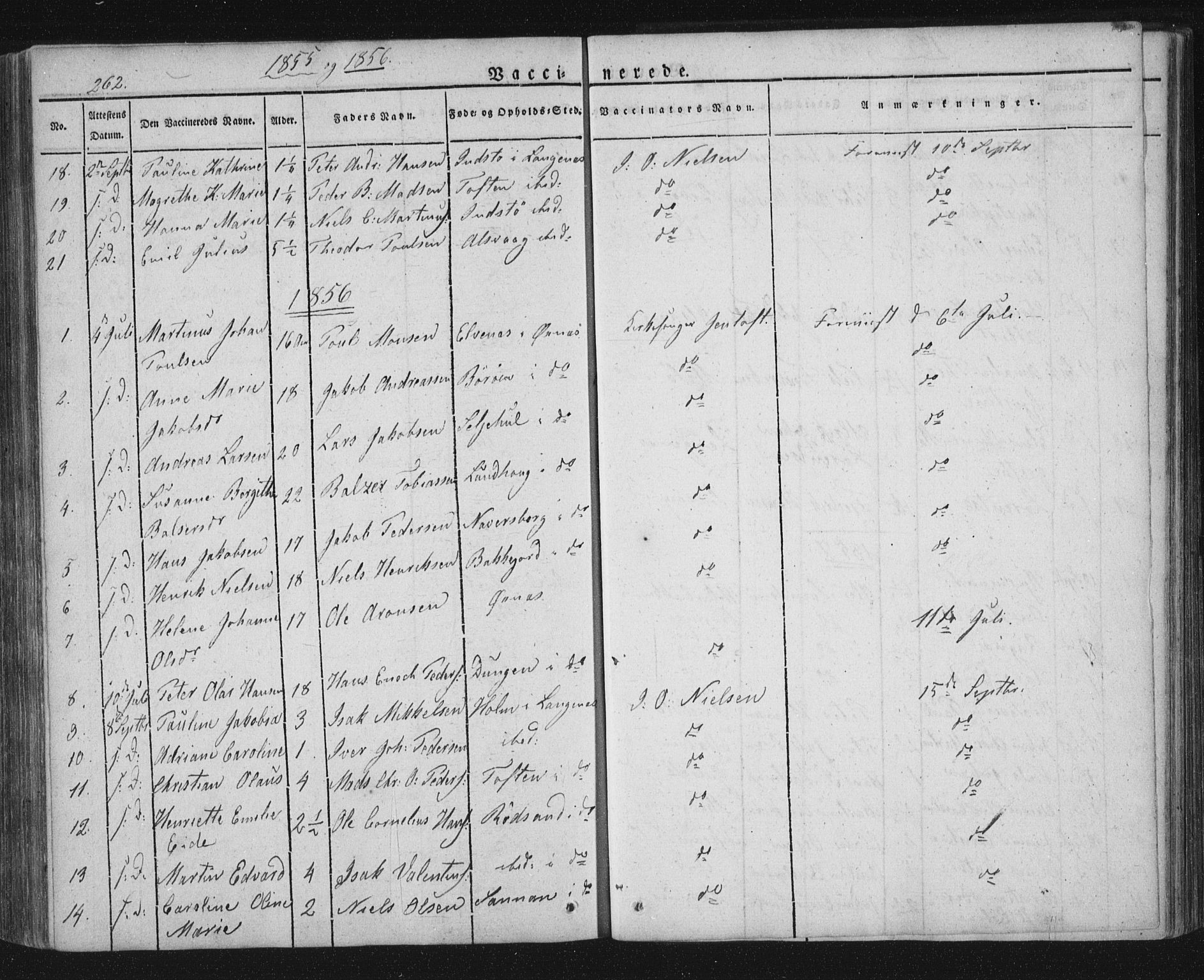 Ministerialprotokoller, klokkerbøker og fødselsregistre - Nordland, SAT/A-1459/893/L1332: Ministerialbok nr. 893A05, 1841-1858, s. 262