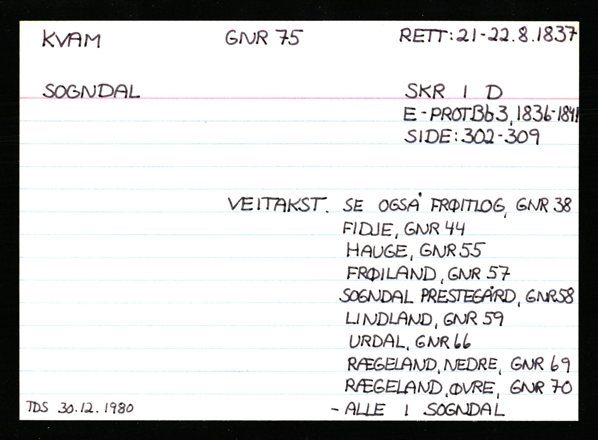 Statsarkivet i Stavanger, AV/SAST-A-101971/03/Y/Ym/L0032: Åstedskort sortert etter gårdsnavn: Kolstø - Kvasseim, 1600-1950, s. 591