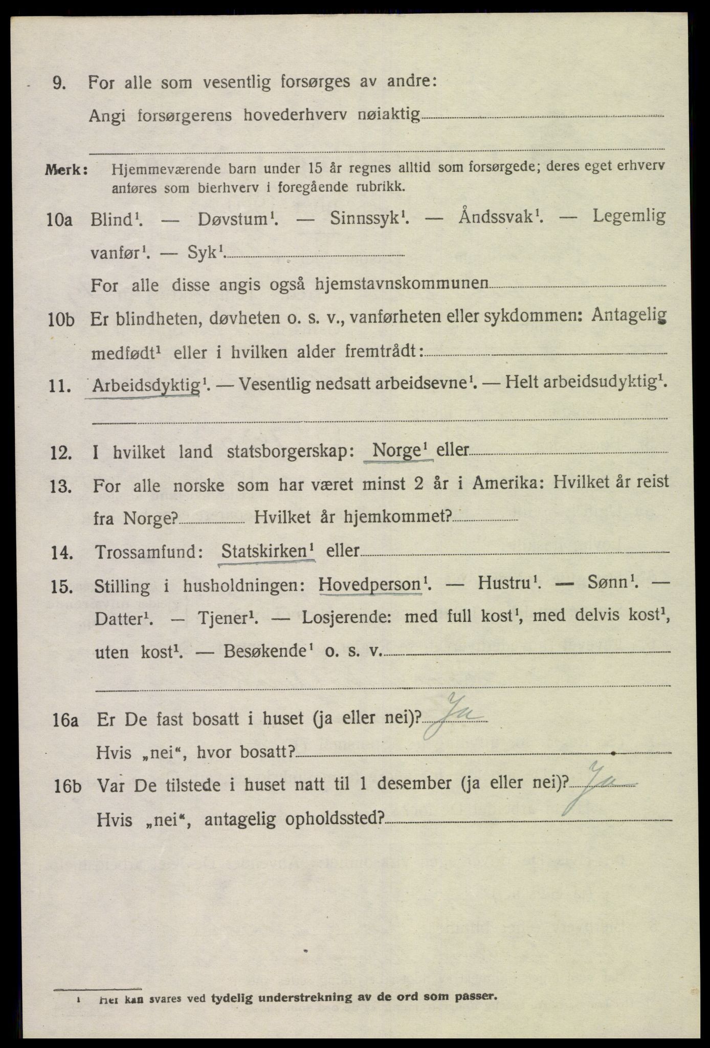 SAK, Folketelling 1920 for 1029 Sør-Audnedal herred, 1920, s. 5254