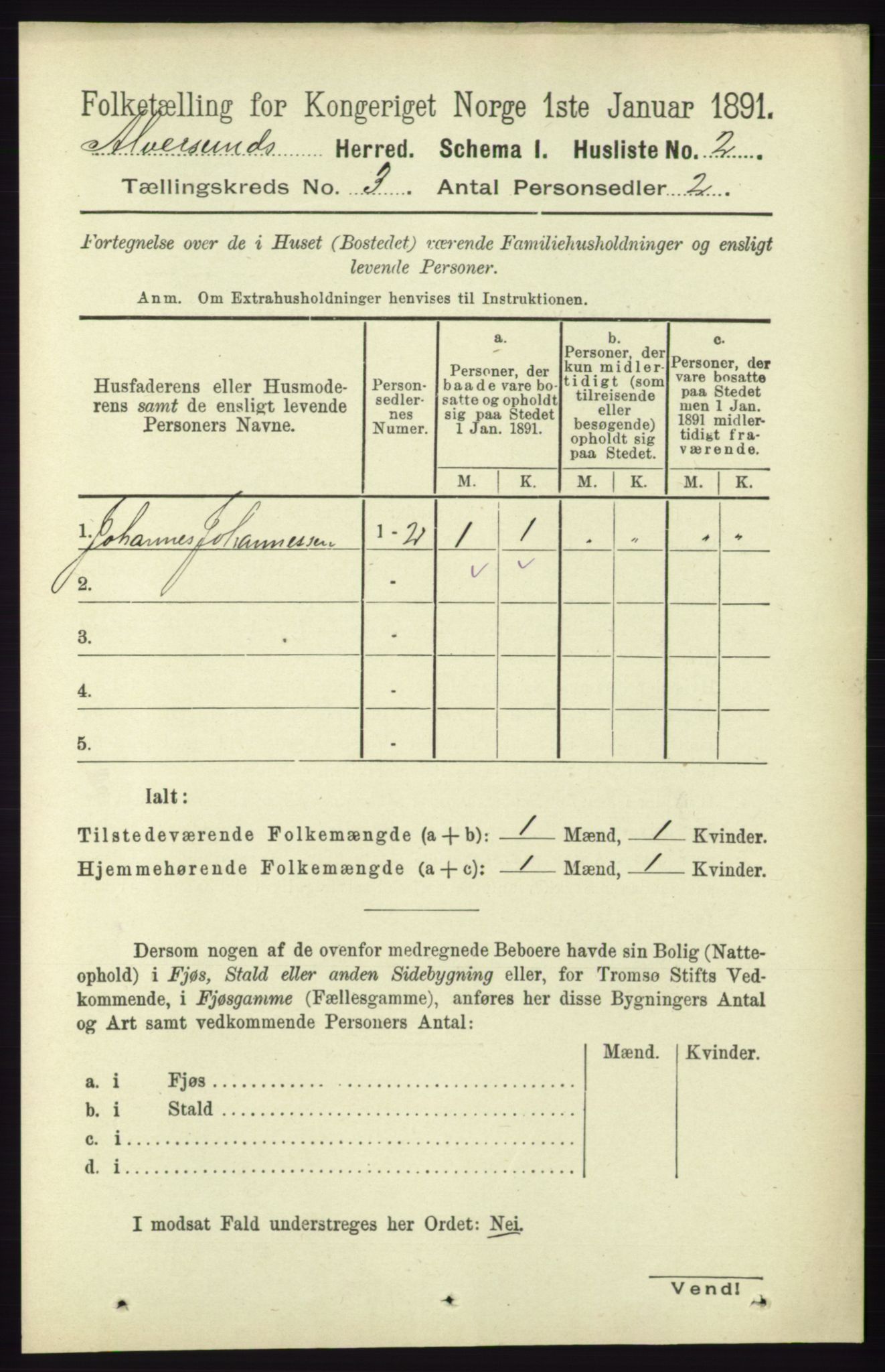 RA, Folketelling 1891 for 1257 Alversund herred, 1891, s. 946