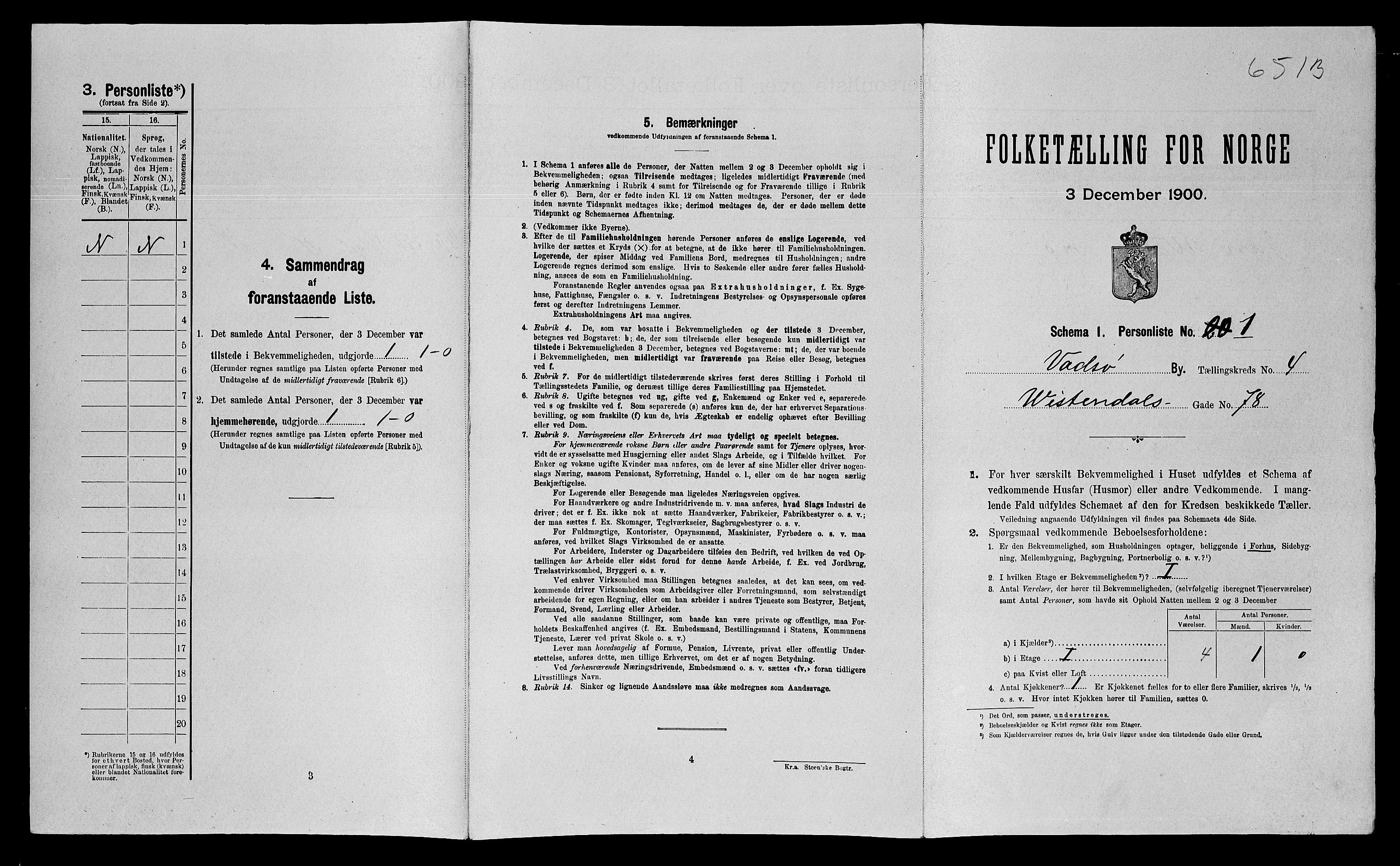 SATØ, Folketelling 1900 for 2003 Vadsø kjøpstad, 1900, s. 824