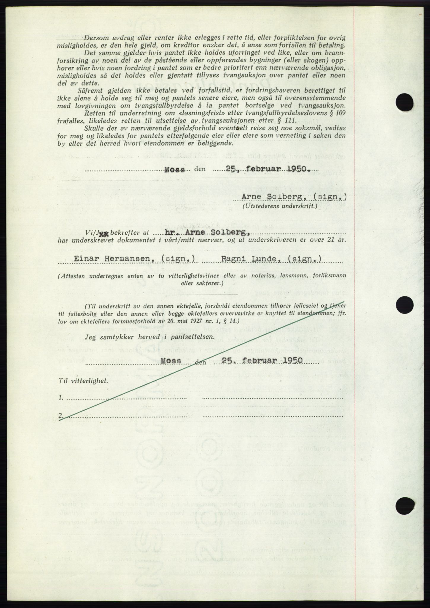 Moss sorenskriveri, AV/SAO-A-10168: Pantebok nr. B24, 1950-1950, Dagboknr: 830/1950