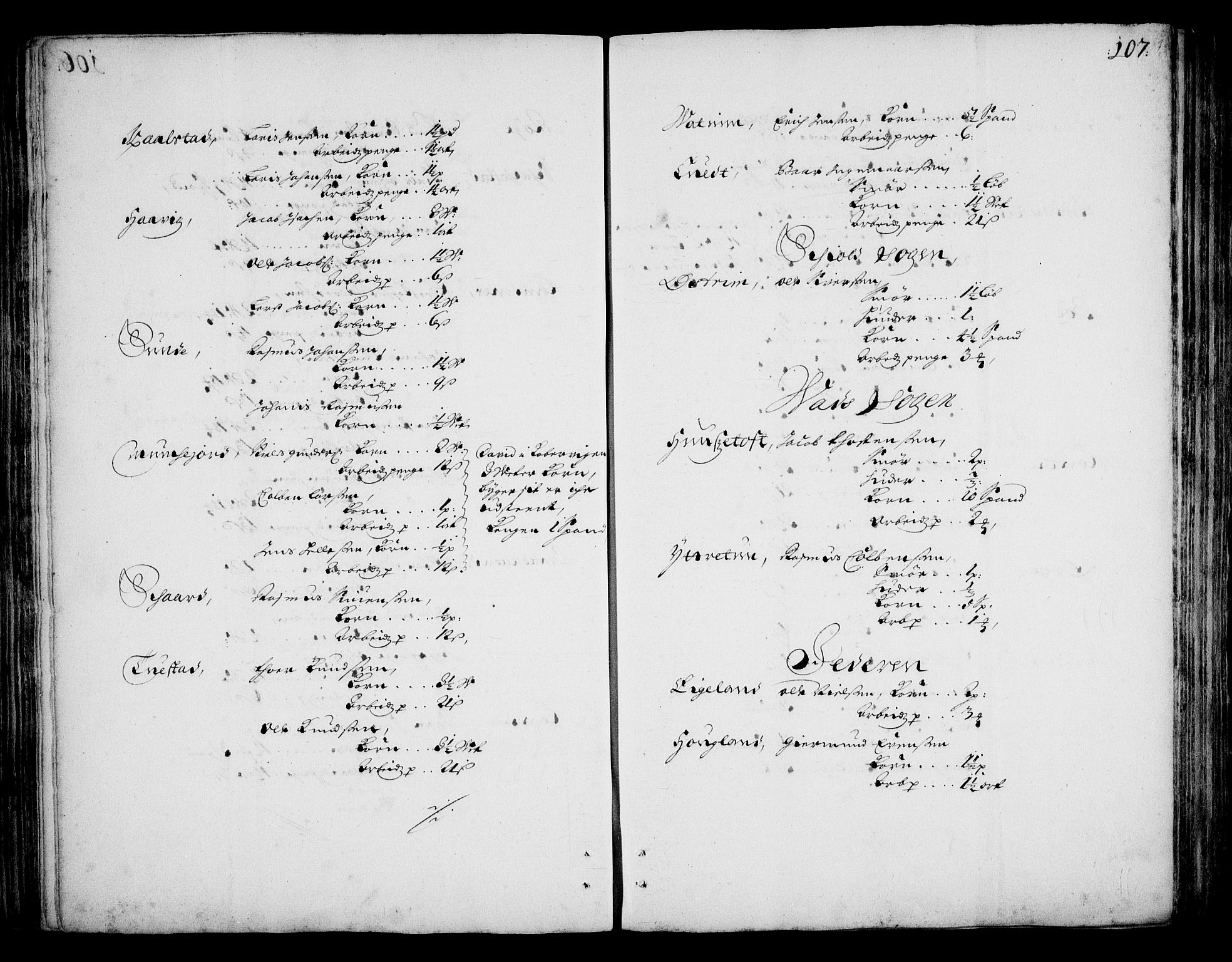 Rentekammeret inntil 1814, Realistisk ordnet avdeling, AV/RA-EA-4070/On/L0002: [Jj 3]: Besiktigelsesforretninger over Halsnøy klosters gods, 1659-1703, s. 106b-107a