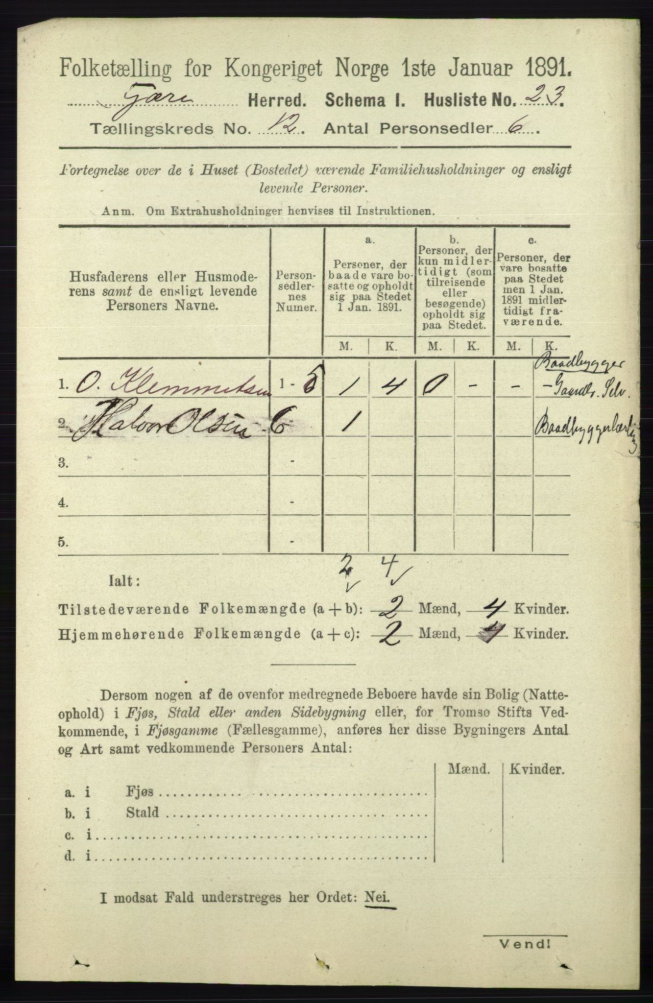 RA, Folketelling 1891 for 0923 Fjære herred, 1891, s. 5964