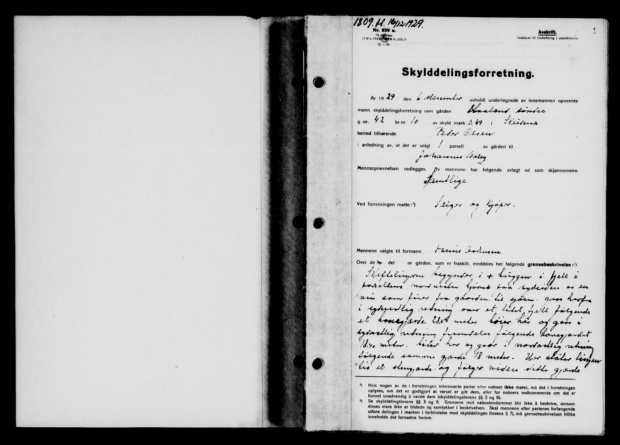 Karmsund sorenskriveri, SAST/A-100311/01/II/IIB/L0056: Pantebok nr. 37, 1929-1930, Tingl.dato: 16.12.1929