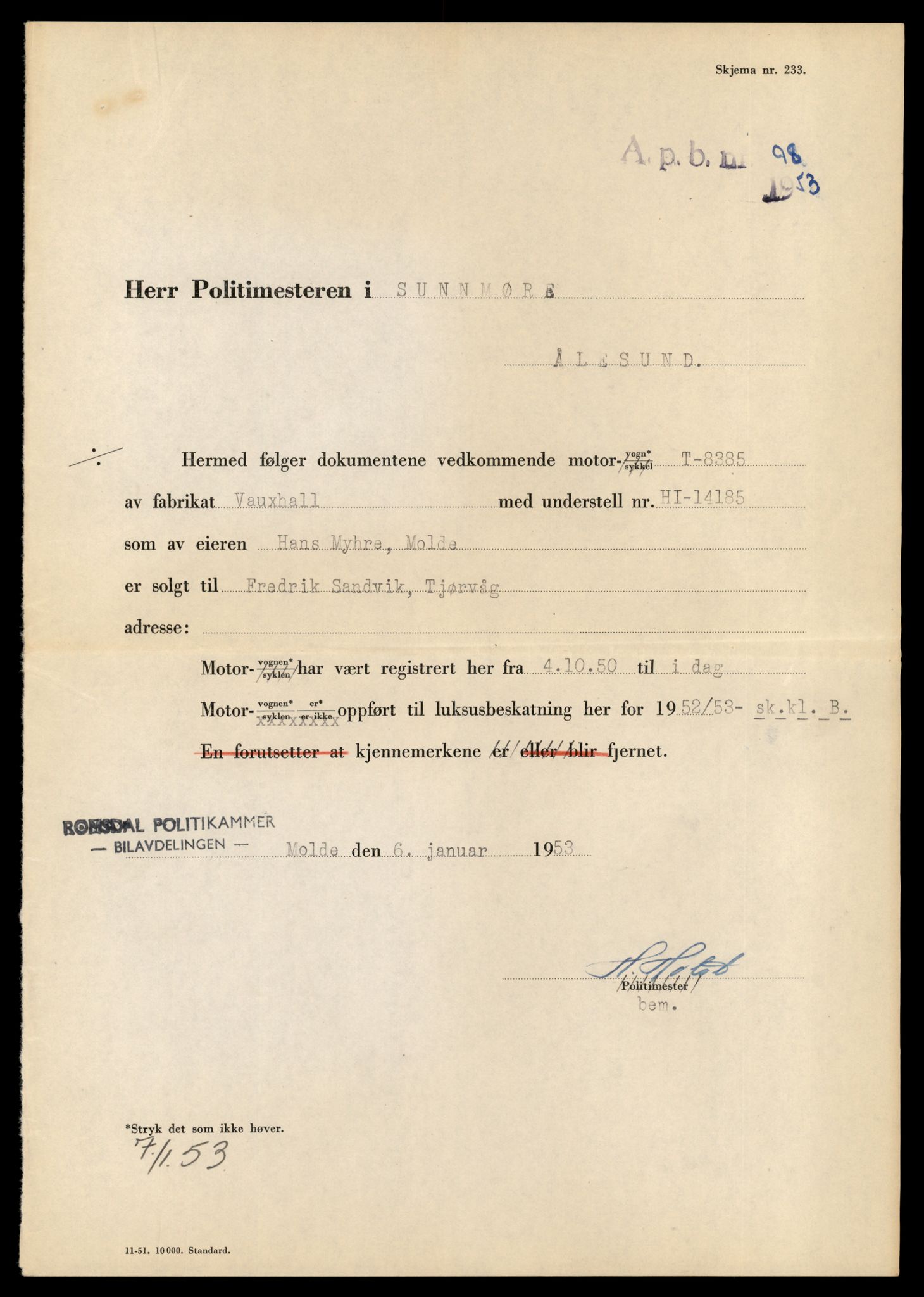 Møre og Romsdal vegkontor - Ålesund trafikkstasjon, AV/SAT-A-4099/F/Fe/L0042: Registreringskort for kjøretøy T 13906 - T 14079, 1927-1998, s. 2555