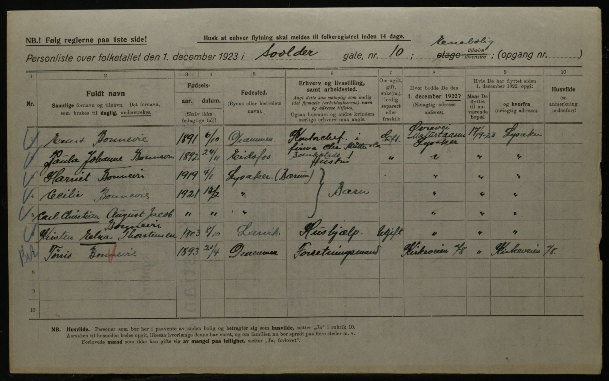 OBA, Kommunal folketelling 1.12.1923 for Kristiania, 1923, s. 117733