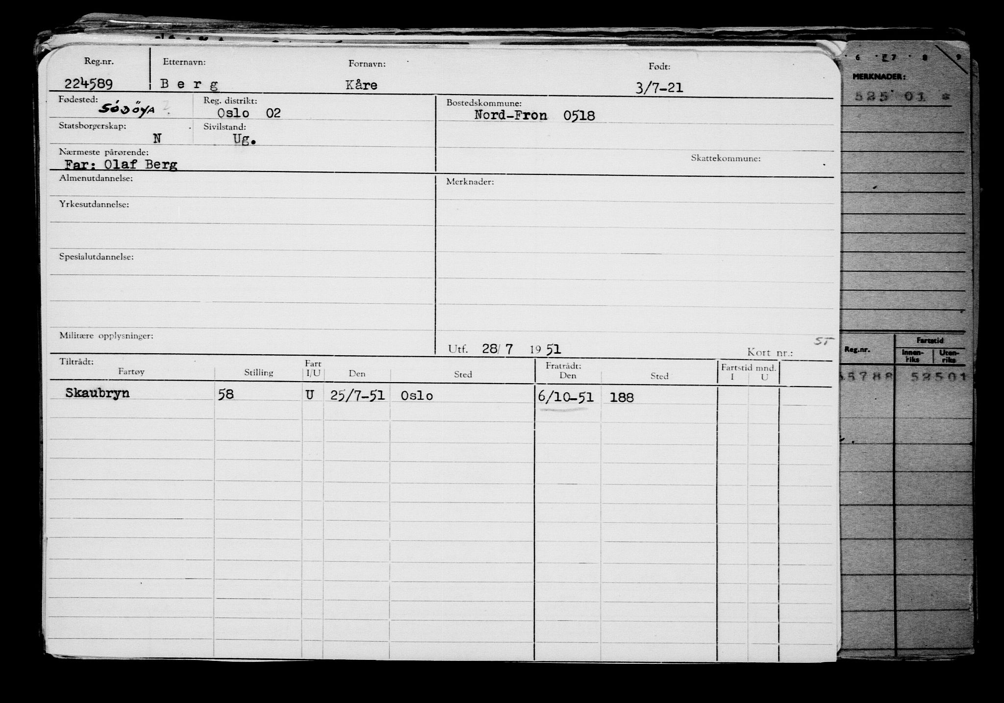 Direktoratet for sjømenn, AV/RA-S-3545/G/Gb/L0195: Hovedkort, 1921, s. 496