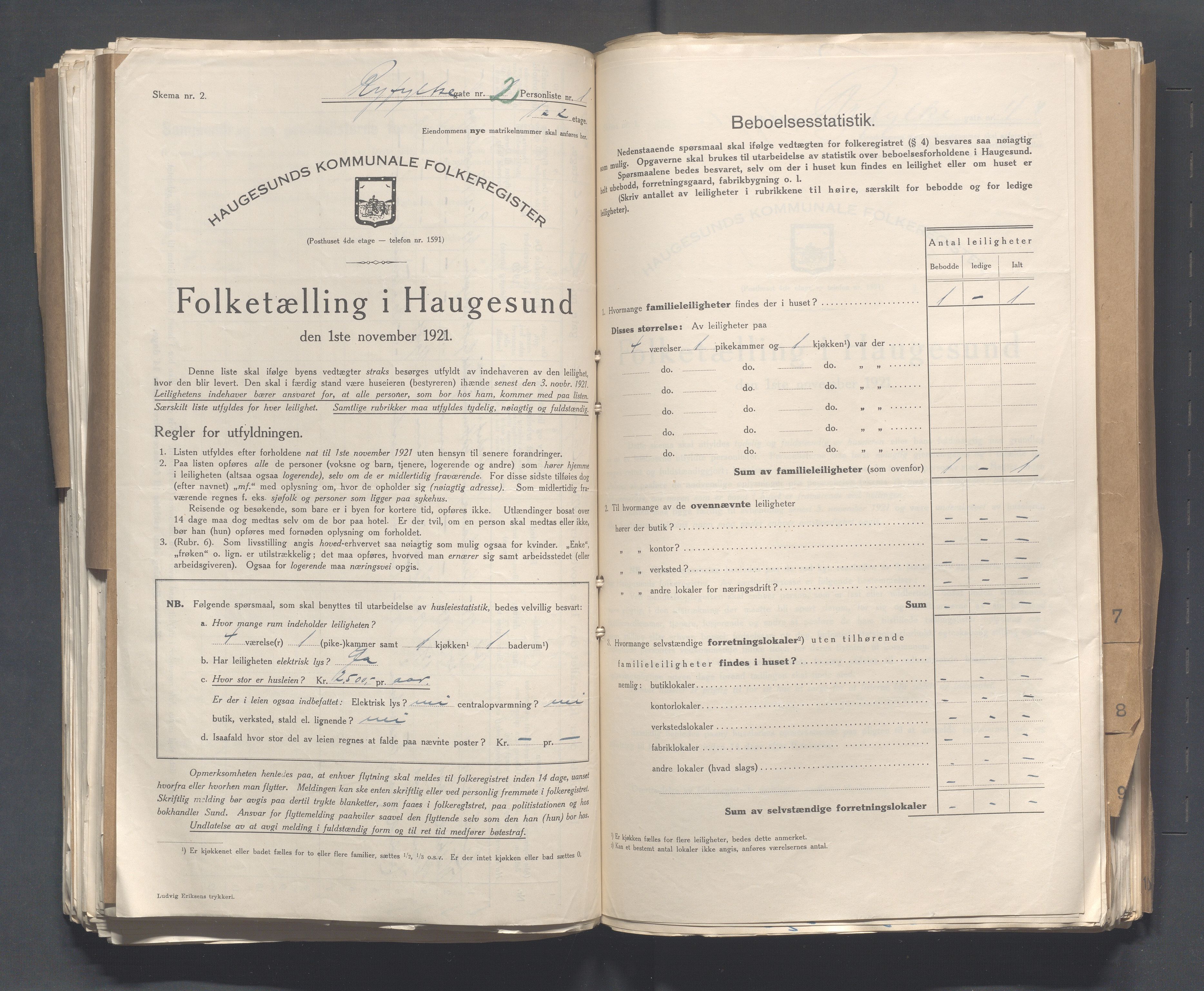 IKAR, Kommunal folketelling 1.11.1921 for Haugesund, 1921, s. 3414