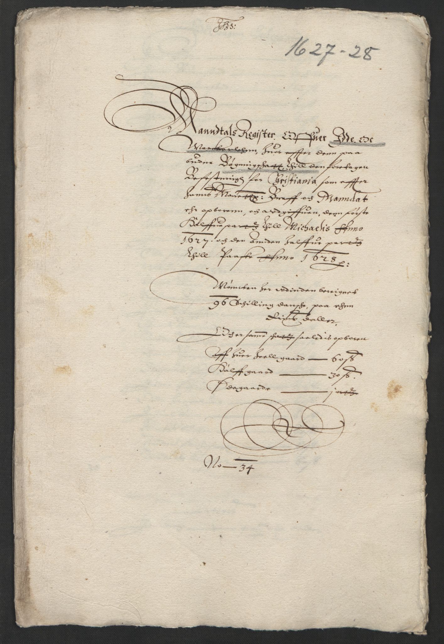 Rentekammeret inntil 1814, Reviderte regnskaper, Lensregnskaper, AV/RA-EA-5023/R/Rb/Rba/L0085: Akershus len, 1625-1628