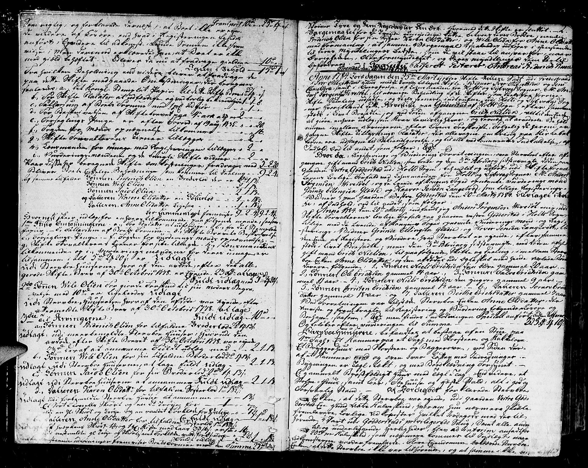 Nedenes sorenskriveri før 1824, SAK/1221-0007/H/Hc/L0039: Skifteprotokoll med register nr 26, 1783-1788, s. 1b-2a
