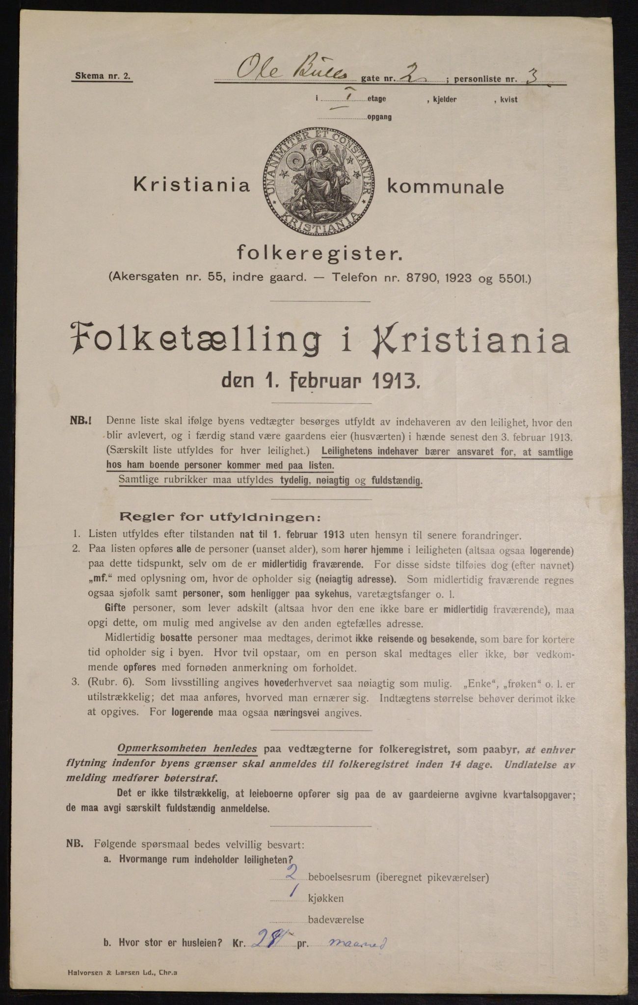 OBA, Kommunal folketelling 1.2.1913 for Kristiania, 1913, s. 75553
