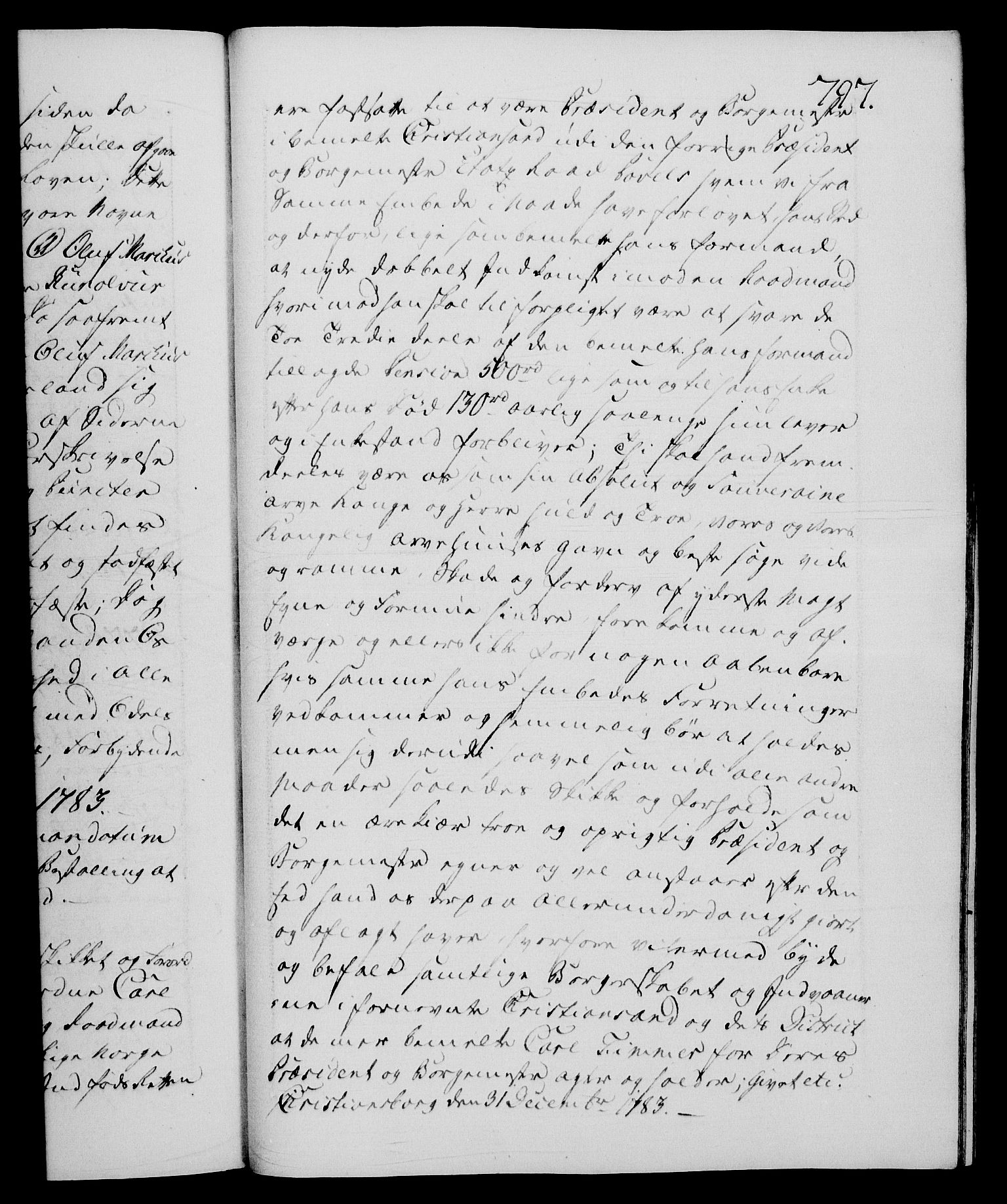 Danske Kanselli 1572-1799, RA/EA-3023/F/Fc/Fca/Fcaa/L0049: Norske registre, 1782-1783, s. 797a