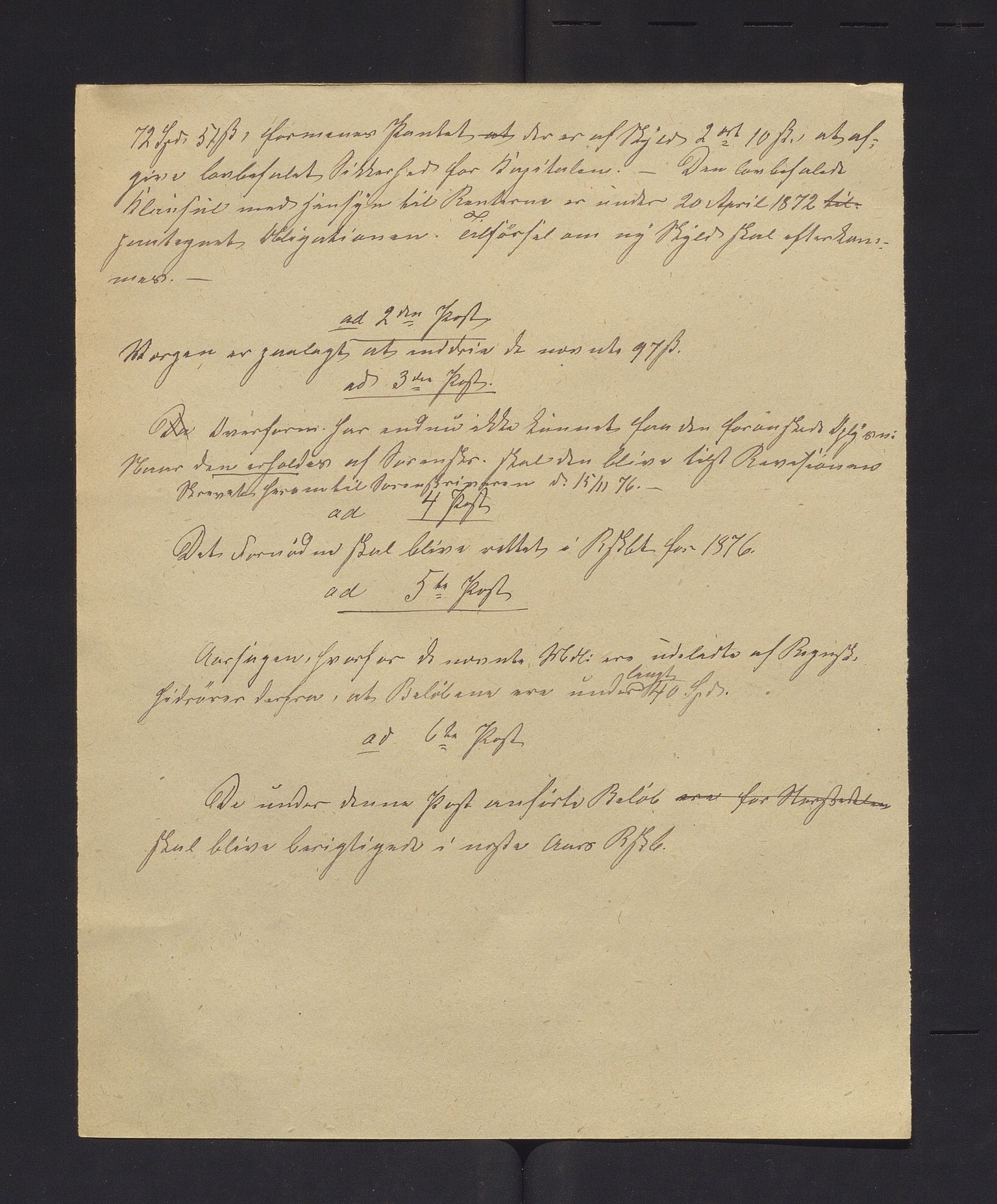 Finnaas kommune. Overformynderiet, IKAH/1218a-812/R/Ra/Raa/L0003/0003: Årlege rekneskap m/vedlegg / Årlege rekneskap m/vedlegg, 1875