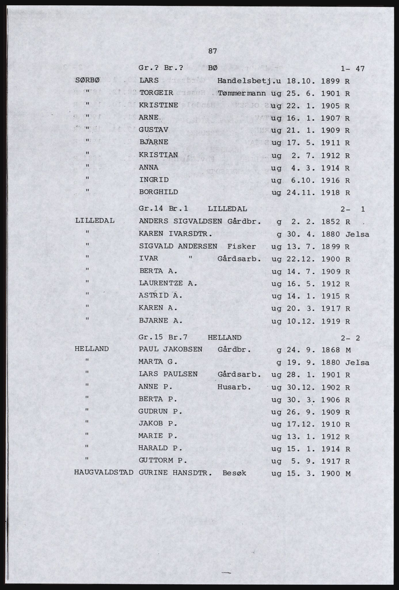 SAST, Avskrift av folketellingen 1920 for Ryfylkeøyene, 1920, s. 103