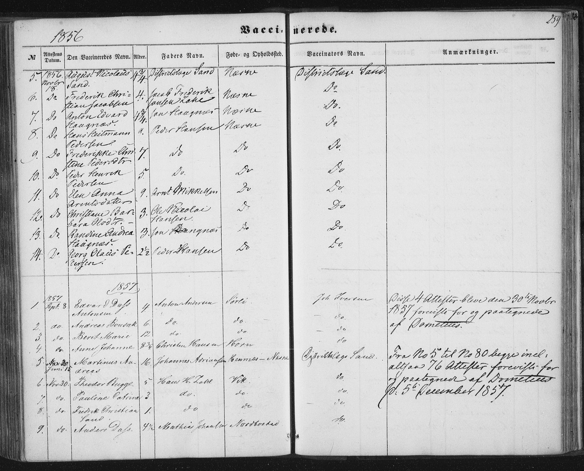 Ministerialprotokoller, klokkerbøker og fødselsregistre - Nordland, AV/SAT-A-1459/838/L0550: Ministerialbok nr. 838A08, 1855-1865, s. 259