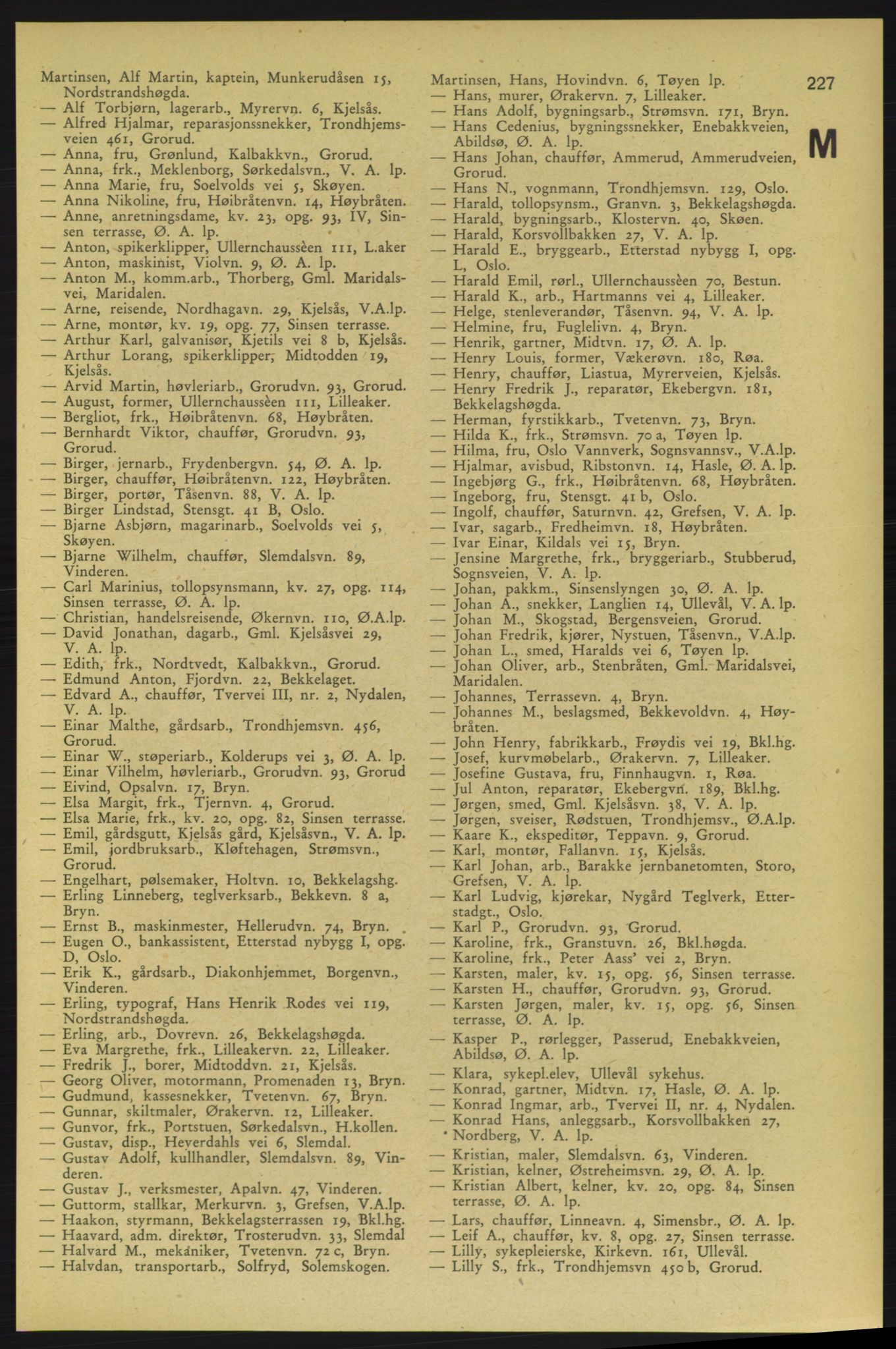 Aker adressebok/adressekalender, PUBL/001/A/006: Aker adressebok, 1937-1938, s. 227