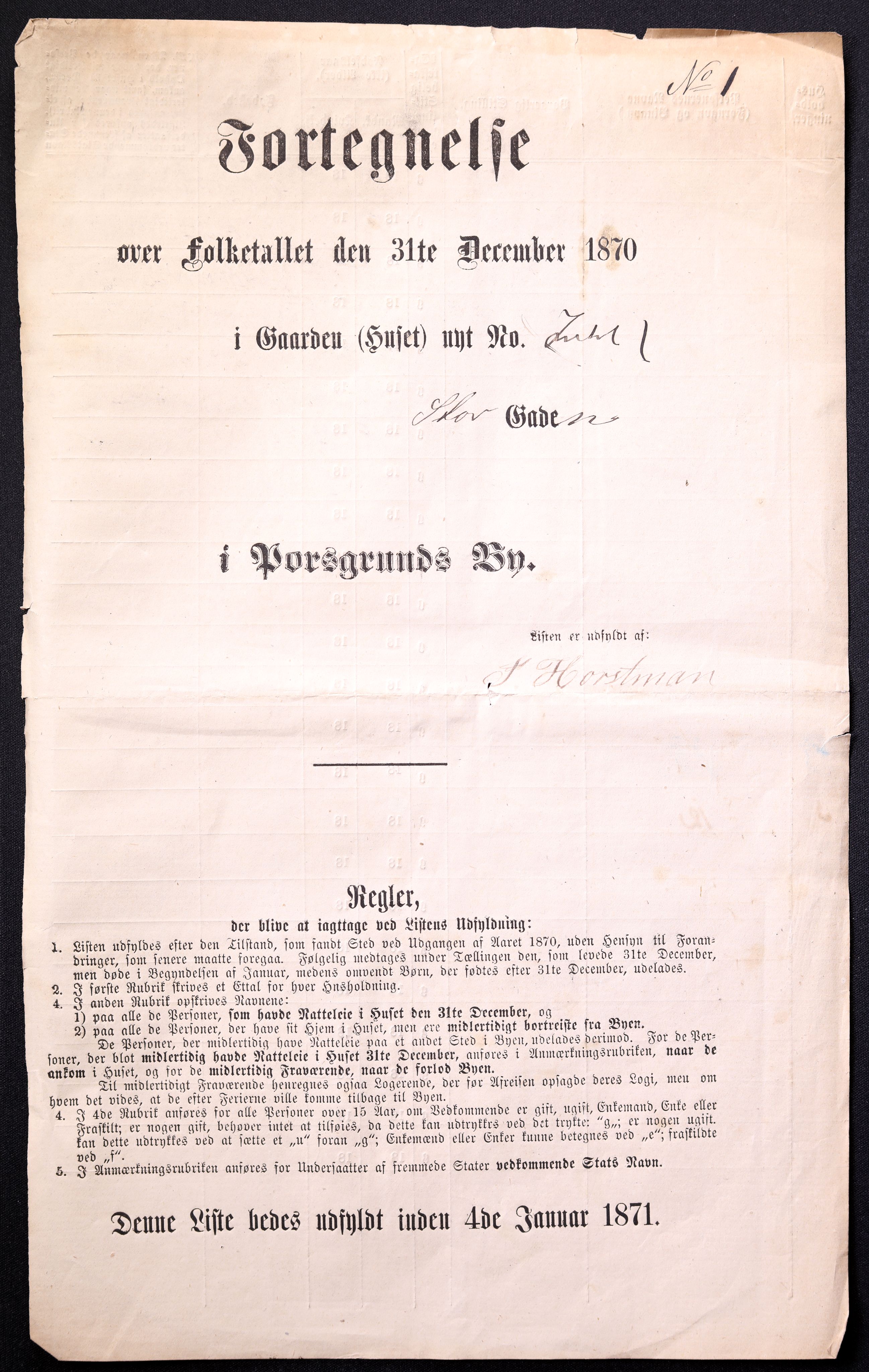 RA, Folketelling 1870 for 0805 Porsgrunn kjøpstad, 1870, s. 3