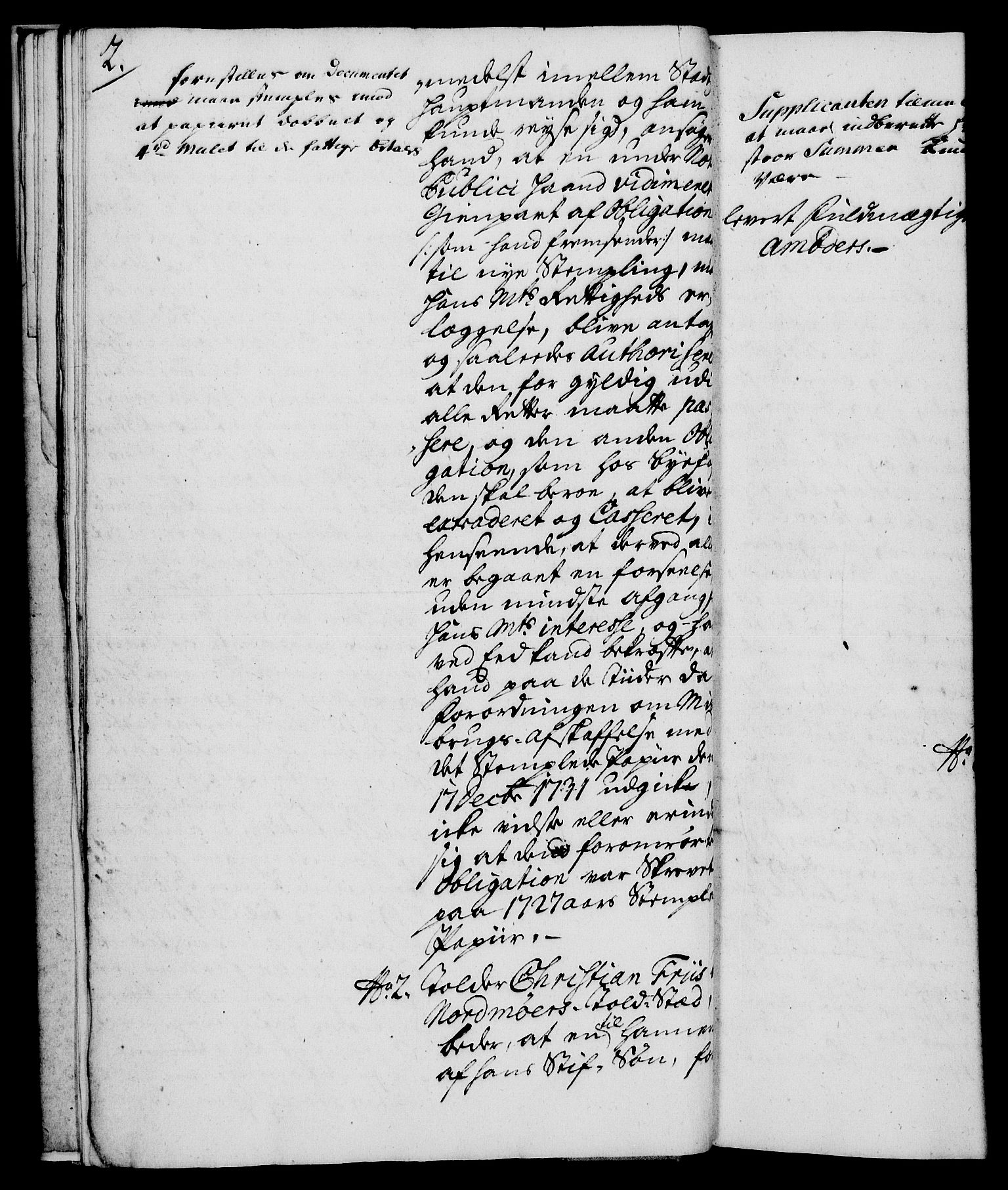 Rentekammeret, Kammerkanselliet, RA/EA-3111/G/Gh/Gha/L0018: Norsk ekstraktmemorialprotokoll (merket RK 53.63), 1735-1736, s. 2