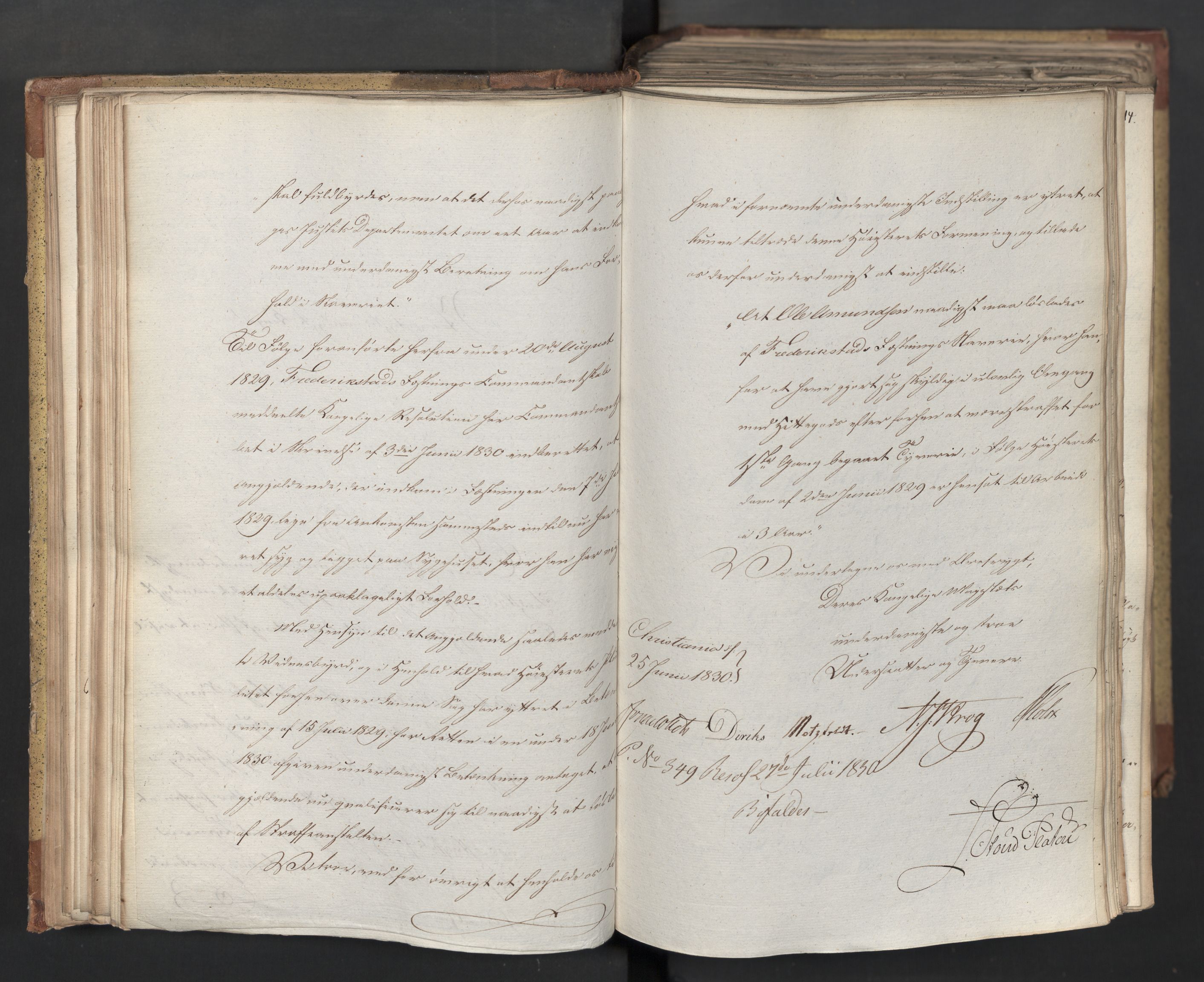 Statsrådsavdelingen i Stockholm, RA/S-1003/D/Da/L0066: Regjeringsinnstillinger nr. 240-449, 1830, s. 105