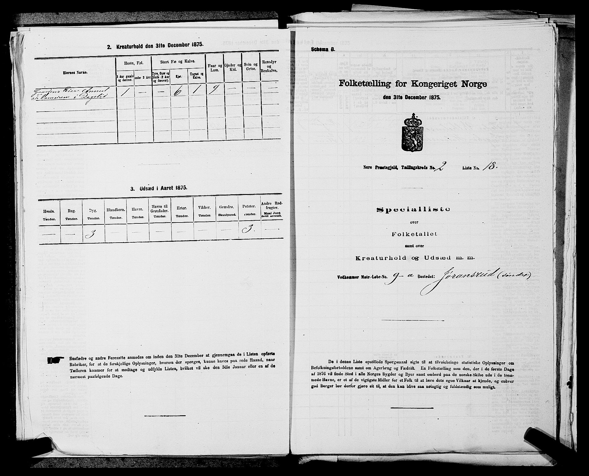 SAKO, Folketelling 1875 for 0633P Nore prestegjeld, 1875, s. 295