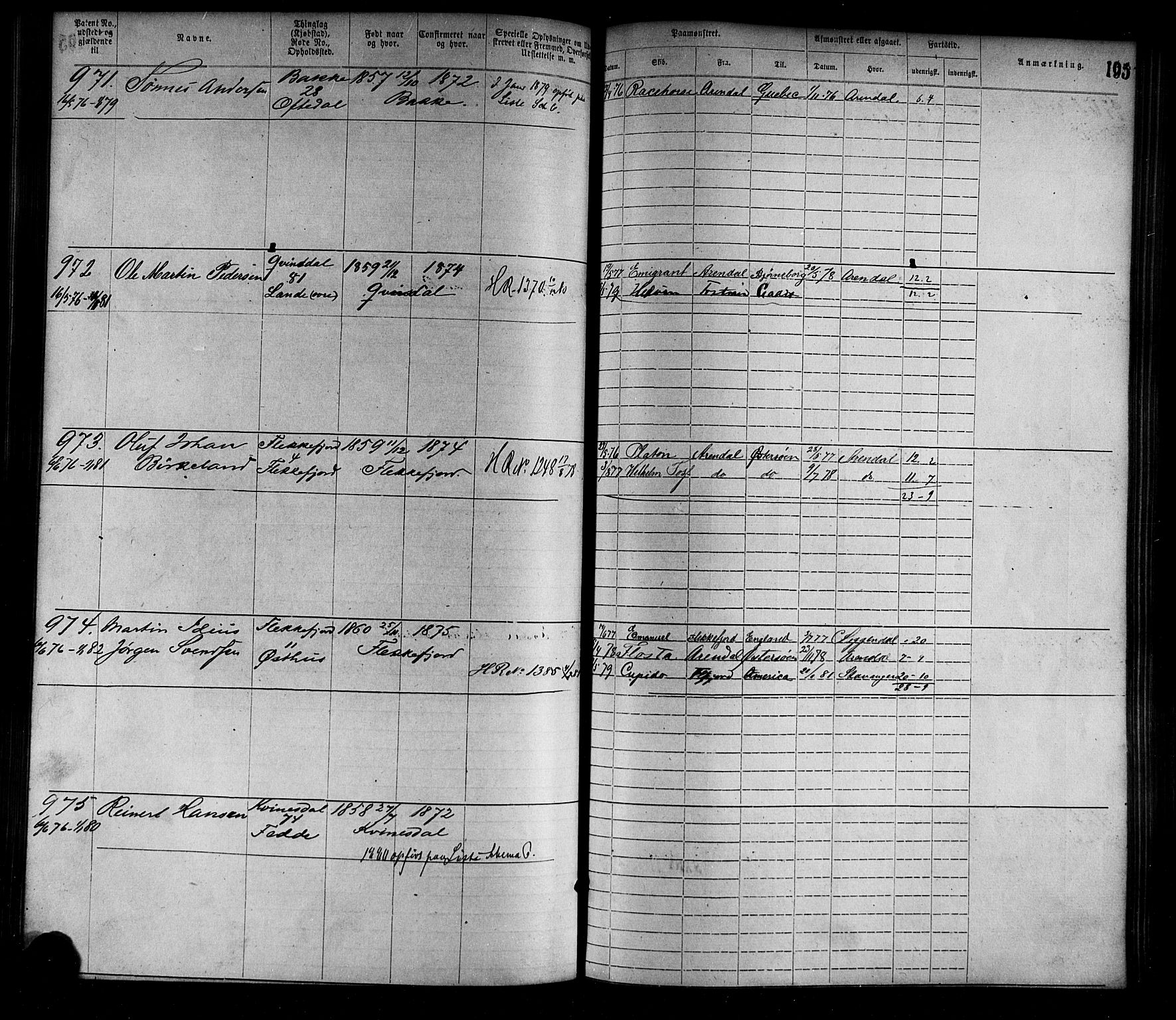 Flekkefjord mønstringskrets, AV/SAK-2031-0018/F/Fa/L0002: Annotasjonsrulle nr 1-1920 med register, N-2, 1870-1891, s. 220